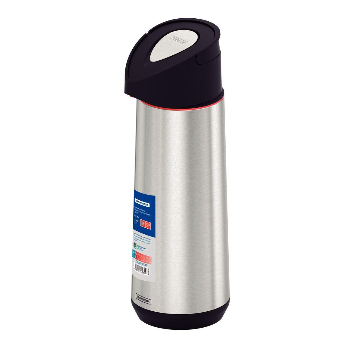 Garrafa Térmica Tramontina Exata em Aço Inox com Ampola de Vidro 1,8 Litros