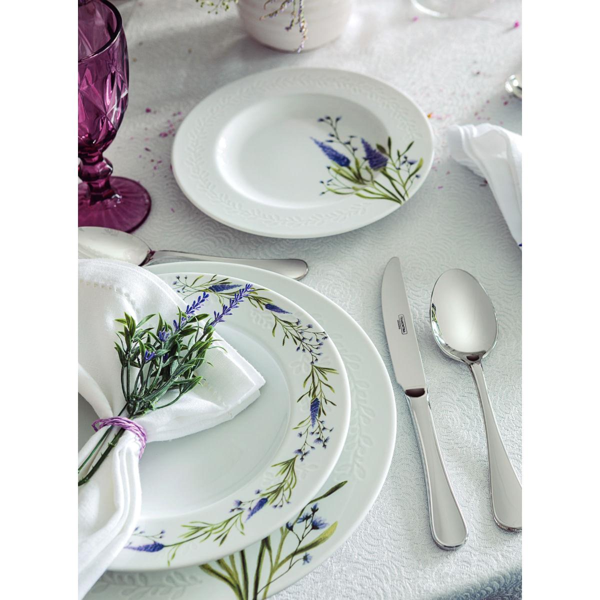 Aparelho de Jantar Tramontina Lilla em Porcelana Decorada 30 Peças