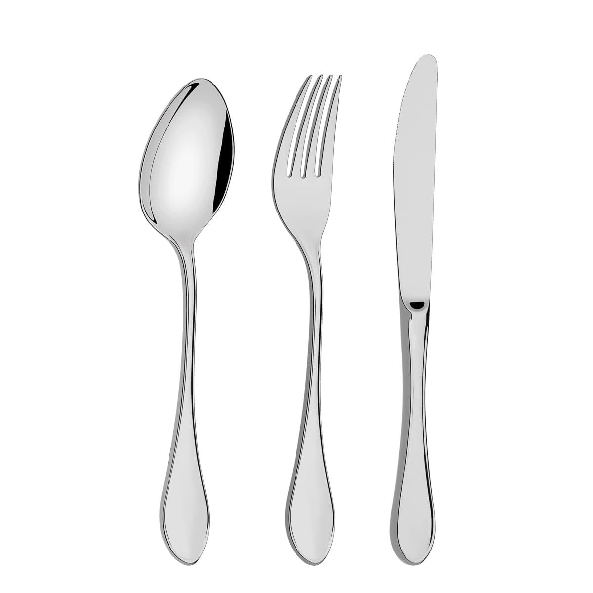 Faqueiro Tramontina Italy em Aço Inox com Facas de Mesa Forjadas 6mm Alto Brilho e Estojo de Madeira 101 Peças