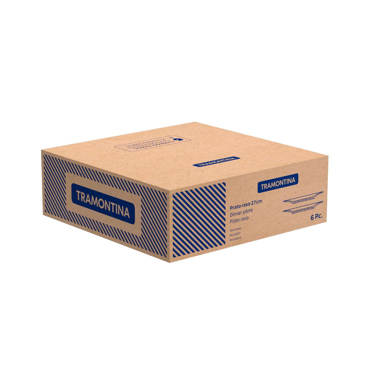 Kit Prato Raso Tramontina Alicia em Porcelana Decorada 27 cm 6 Peças