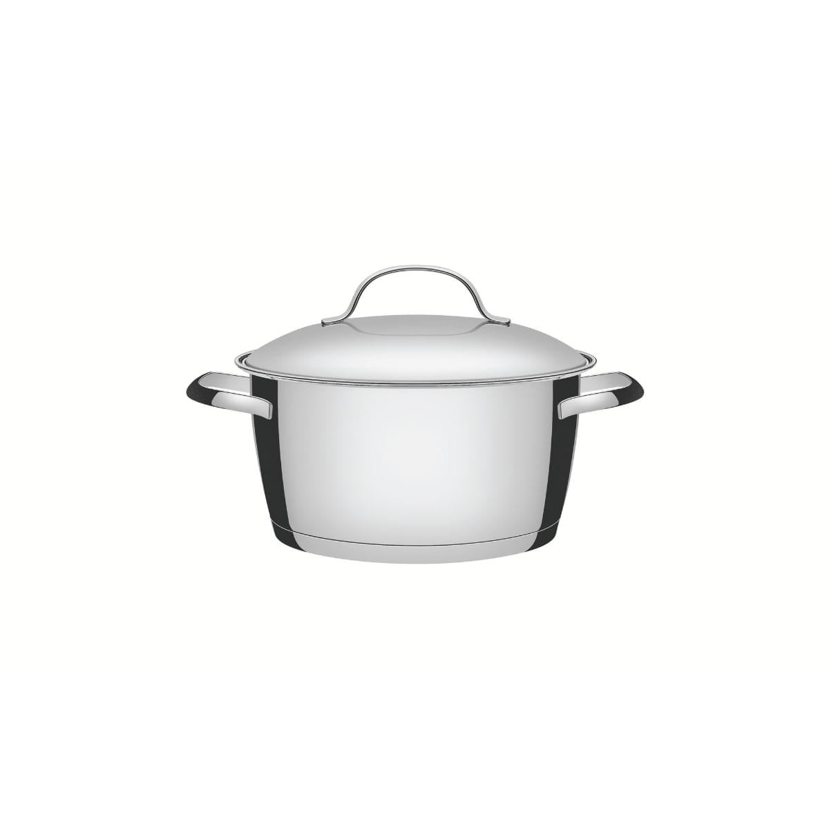 Caçarola Funda Tramontina Allegra Aço Inox Fundo Triplo 18 cm 2,2 L