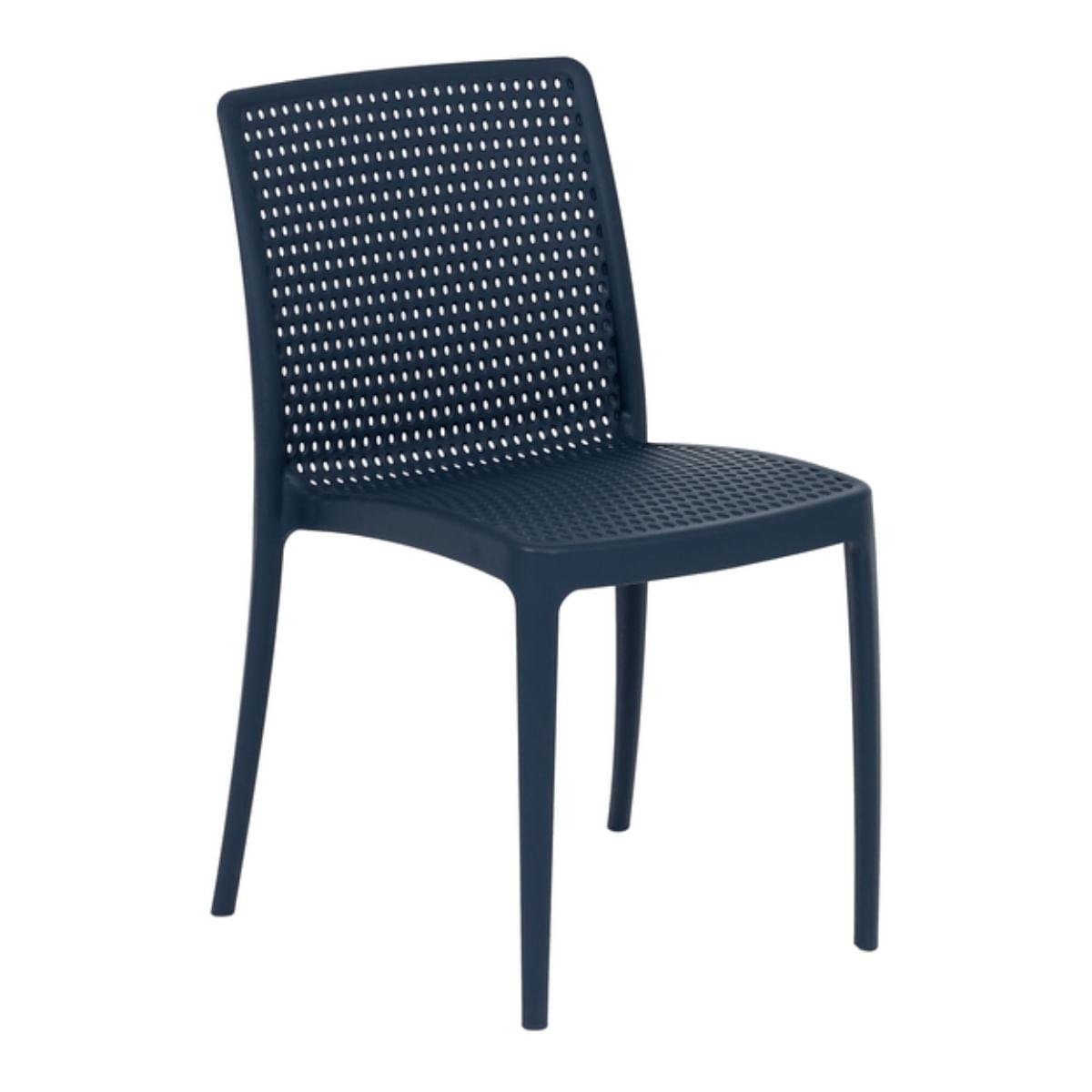 Cadeira Dots Azul Navy Empilhável em Polipropileno