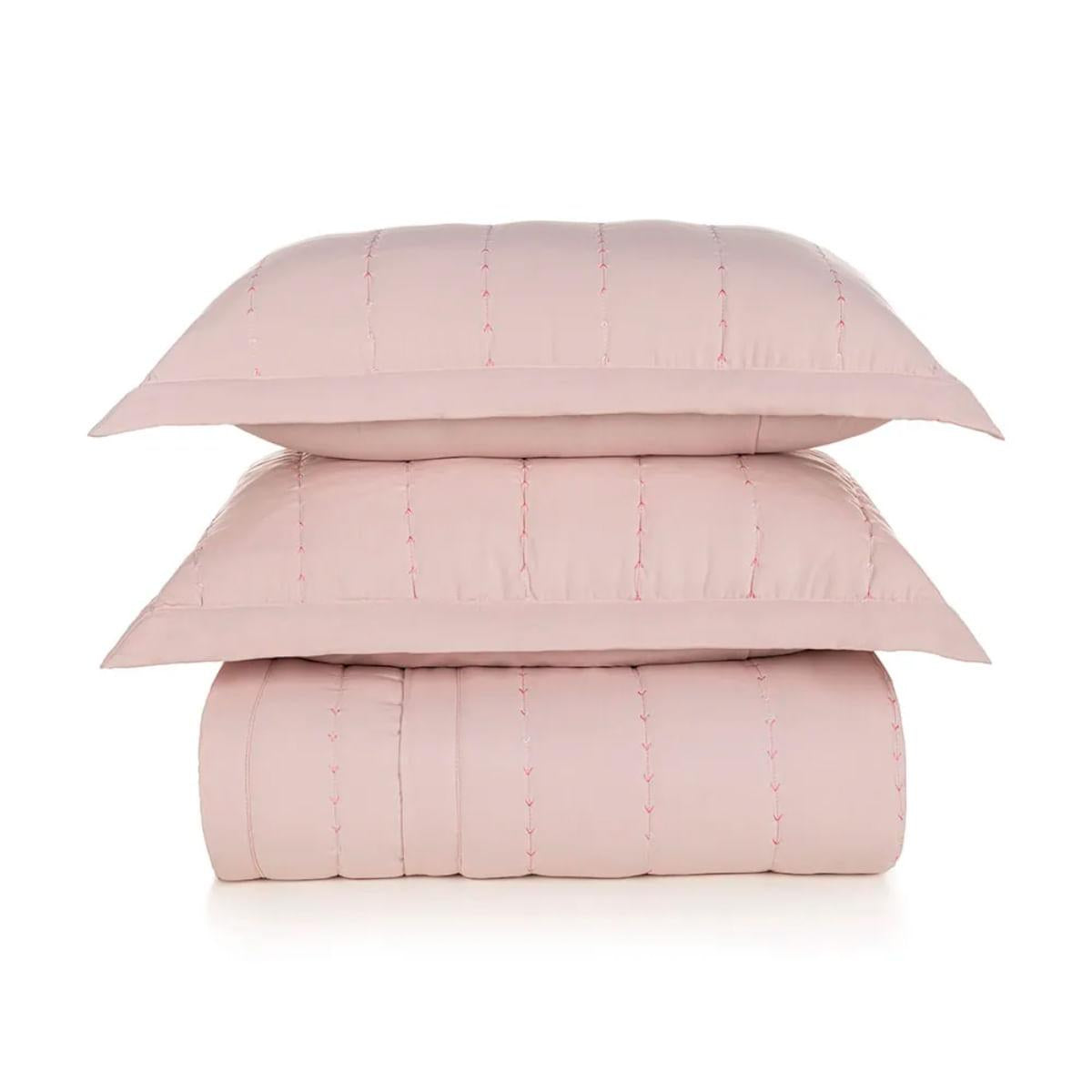 Colcha Infantil Casal com 2 Porta travesseiros Karsten Orion Rosa