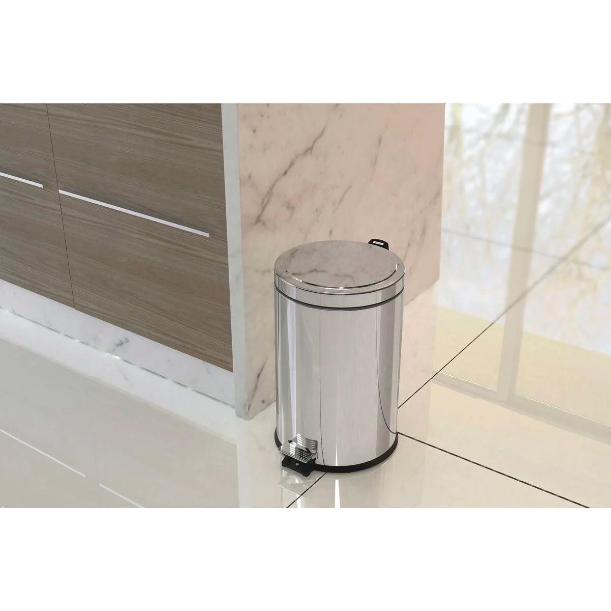 Lixeira Inox com Pedal Tramontina Brasil Polido e Balde Interno Removível 12 L