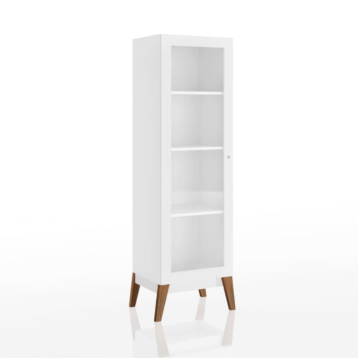 Cristaleira Malta 1 Porta Vidro 40x37x158 cm Branco Genialflex