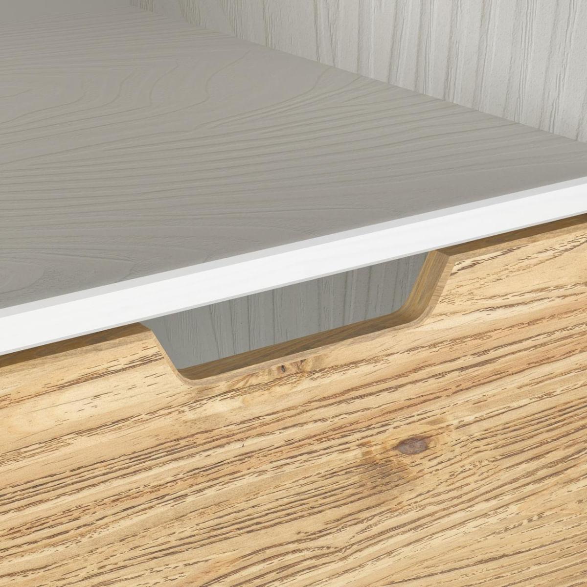 Cômoda 6 Gavetas Veneza em Madeira Branco e Carvalho 119x40x76 cm Marin