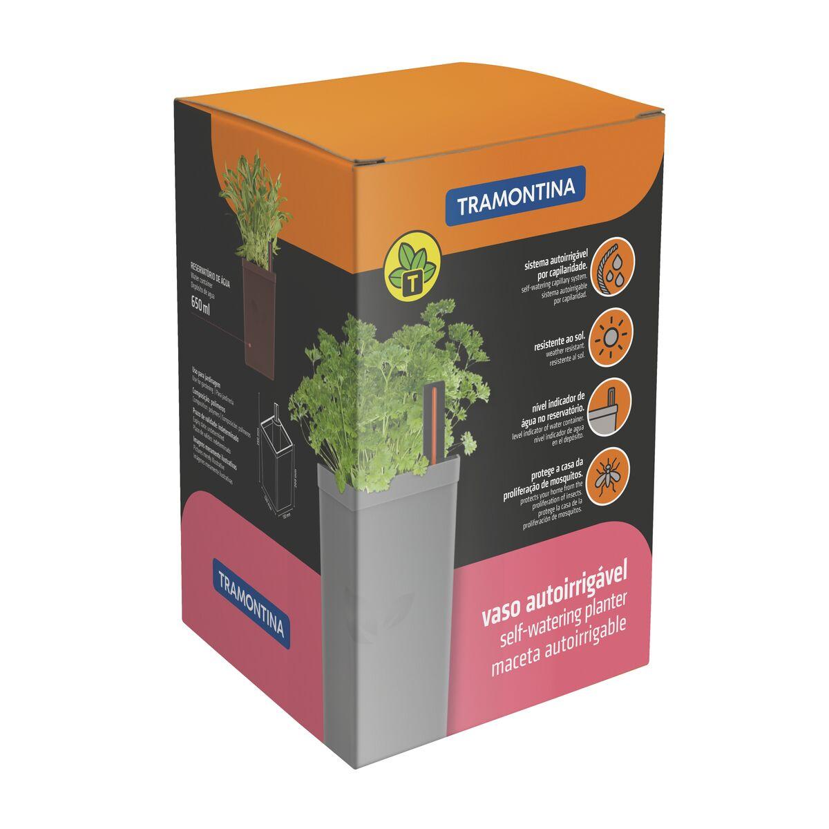 Vaso Autoirrigável Tramontina em Polipropileno Marrom 800 ml