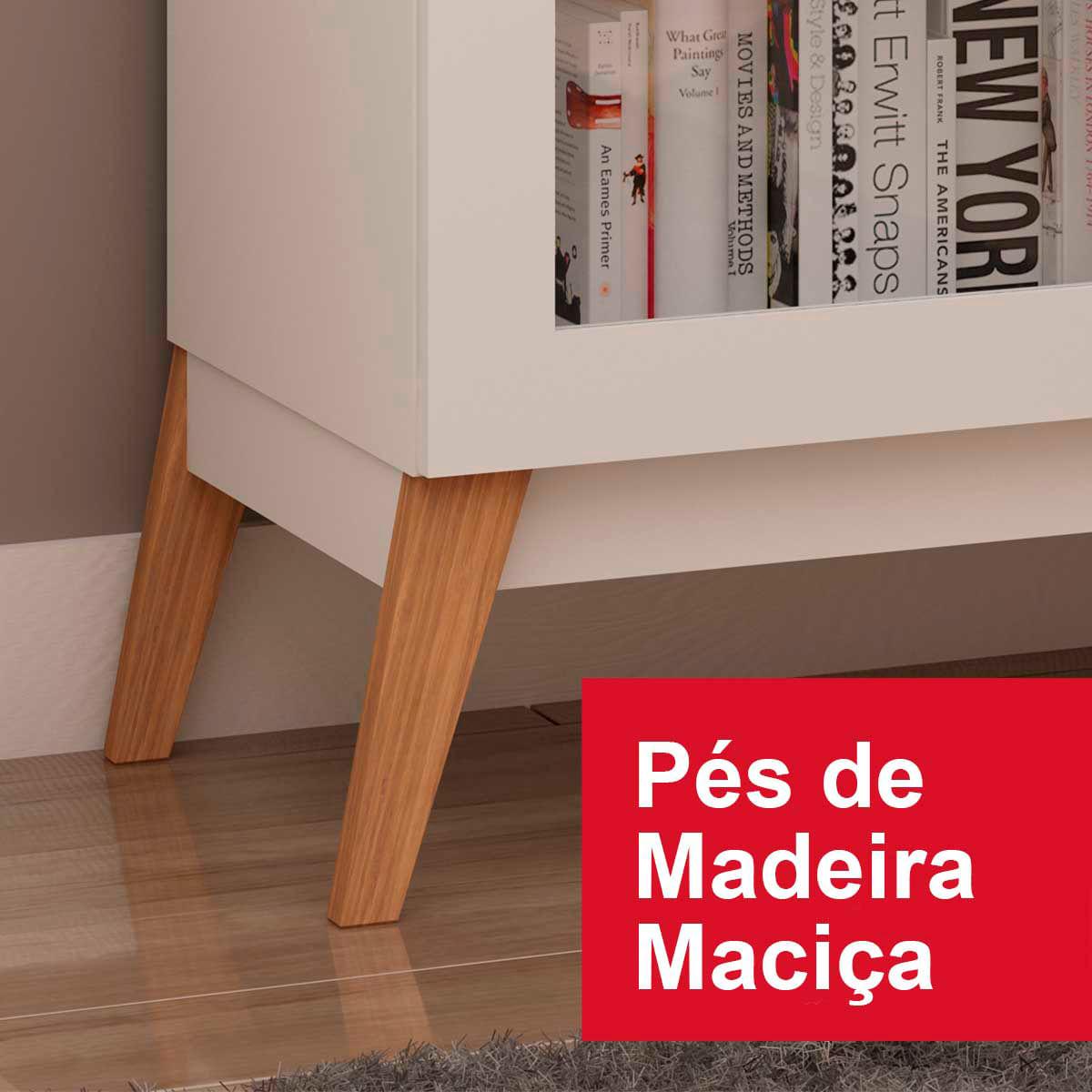 Cristaleira Jamaica 2 Portas Vidro 80x38x158 cm Branco Genialflex