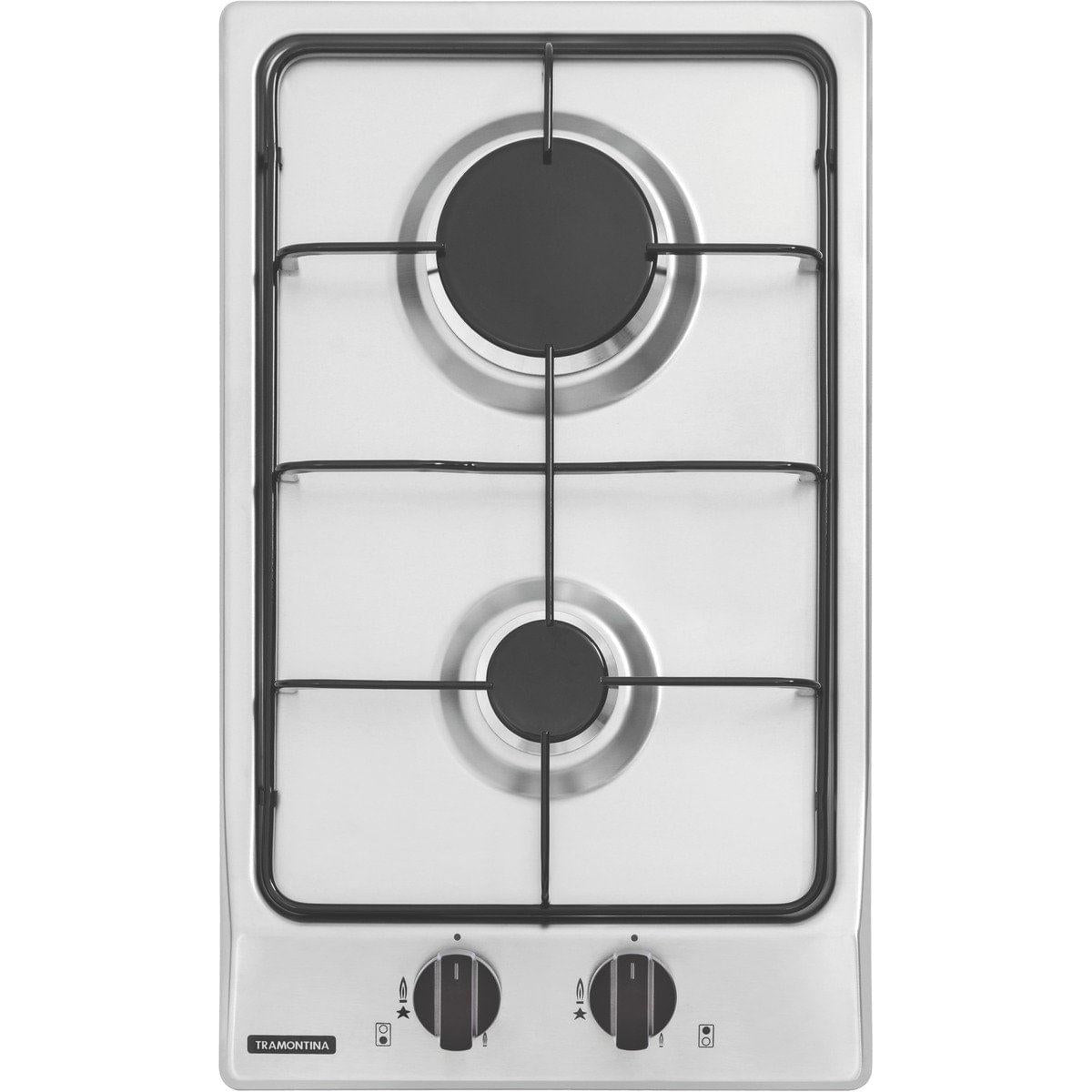 Cooktop a Gás Tramontina Dominó 2GX 30 em Aço Inox 2 Queimadores