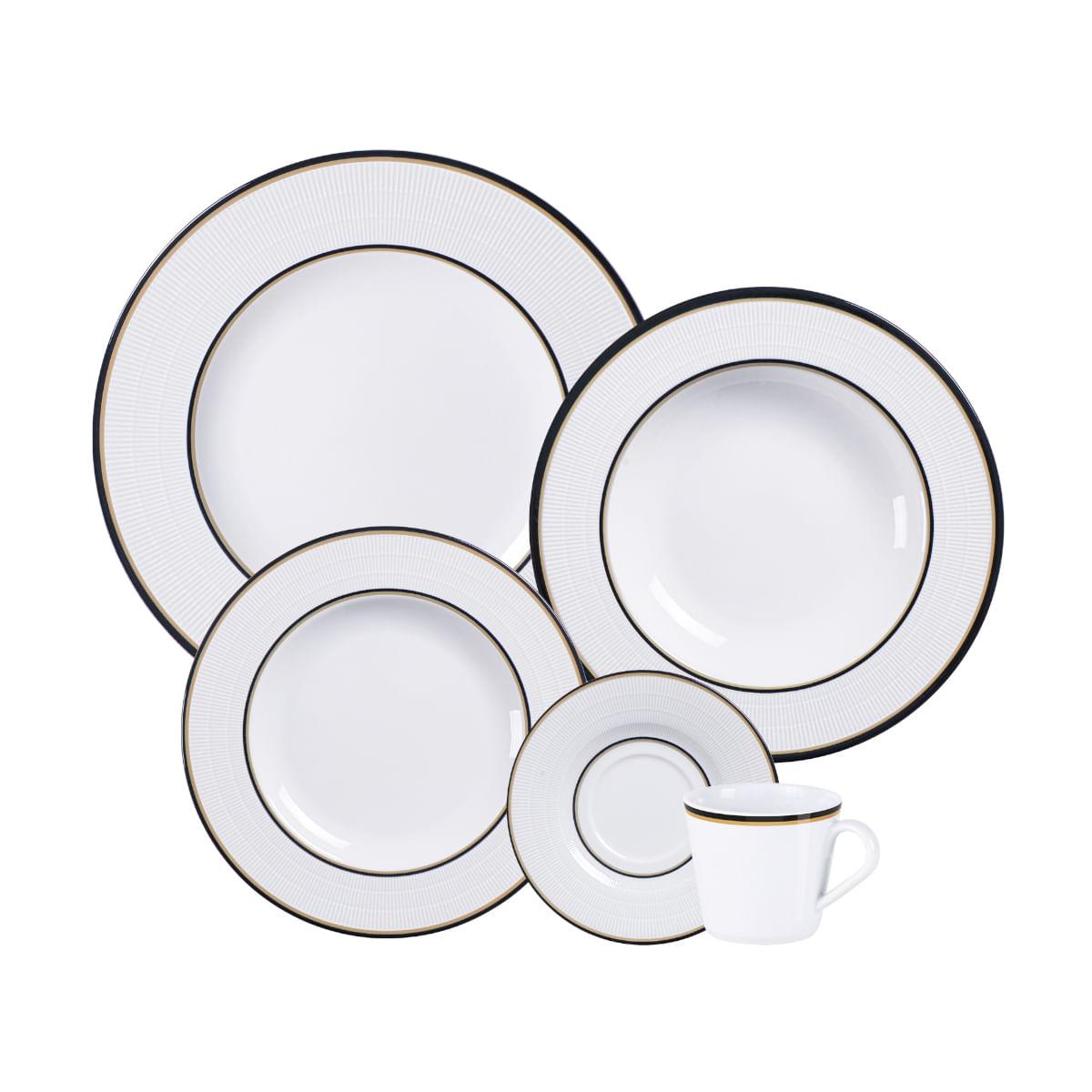 Aparelho de Jantar Tramontina Sienna em Porcelana Decorada 30 Peças