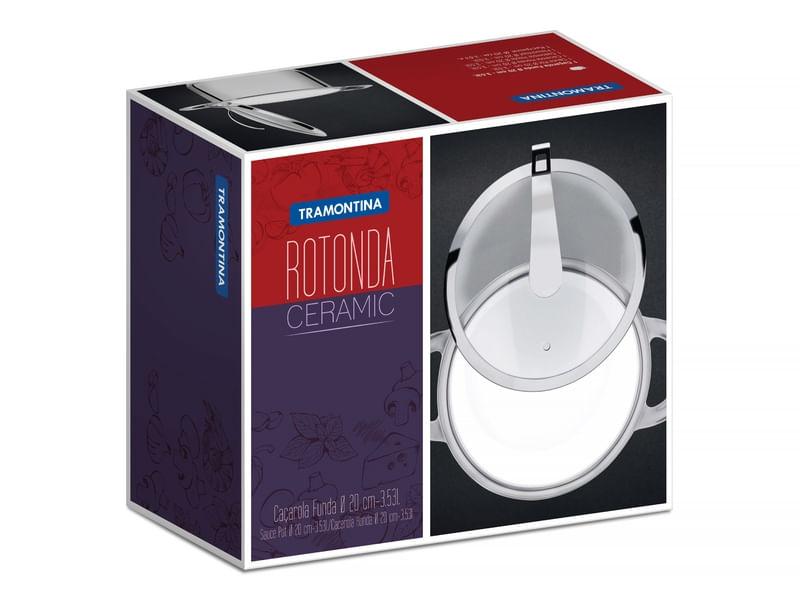 Caçarola Funda 20 cm 3,53 litros Aço Inox Rotonda Ceramic Tramontina 62464200