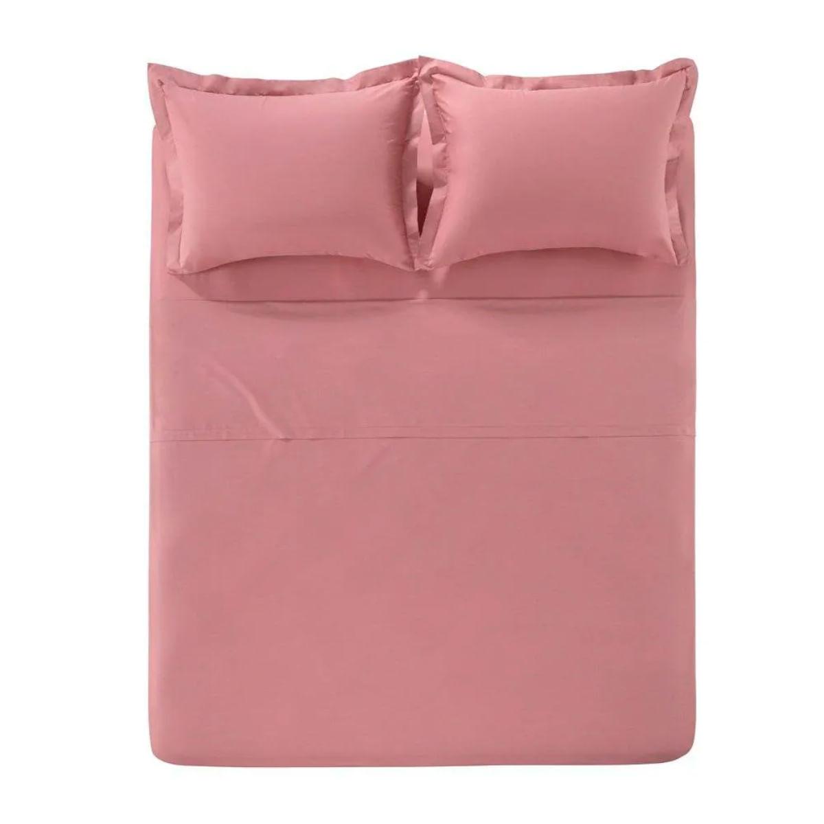 Jogo de Cama Queen Karsten 180 Fios Algodão Liss Rosa