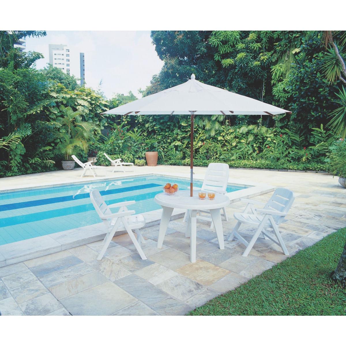 Mesa Tramontina Acapulco 100 cm Branco em Polipropileno