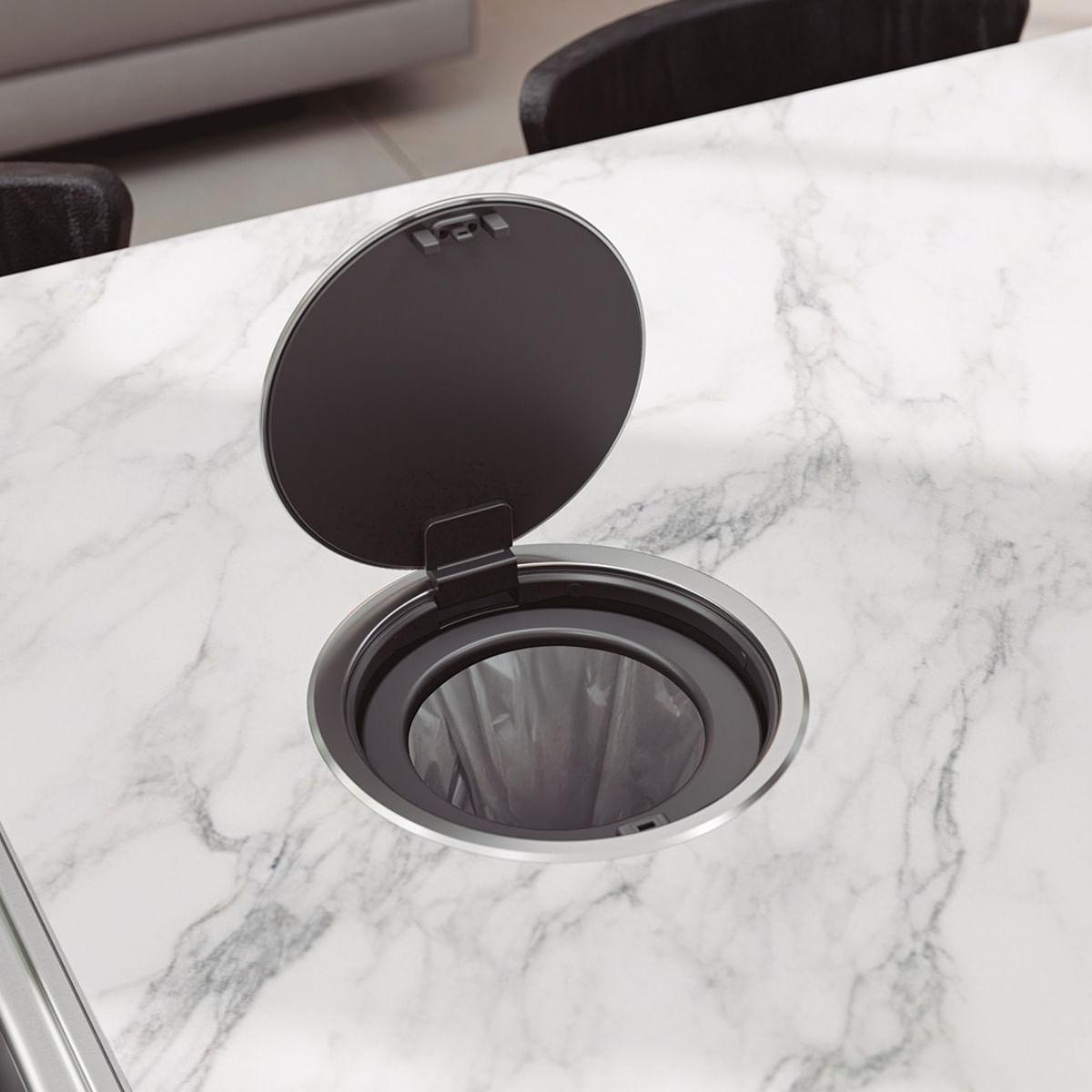 Lixeira de Embutir Tramontina 5 Litros Clean Round Click em Aço Inox