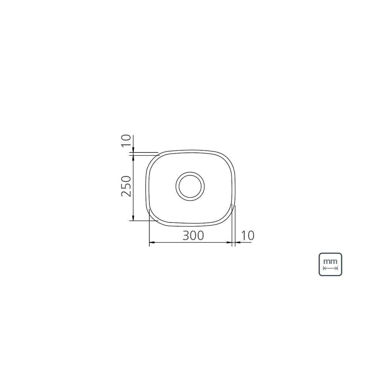 Cuba Tramontina Ceres em Aço Inox Acetinado 30 x 25 x 15 cm com Válvula 94019102