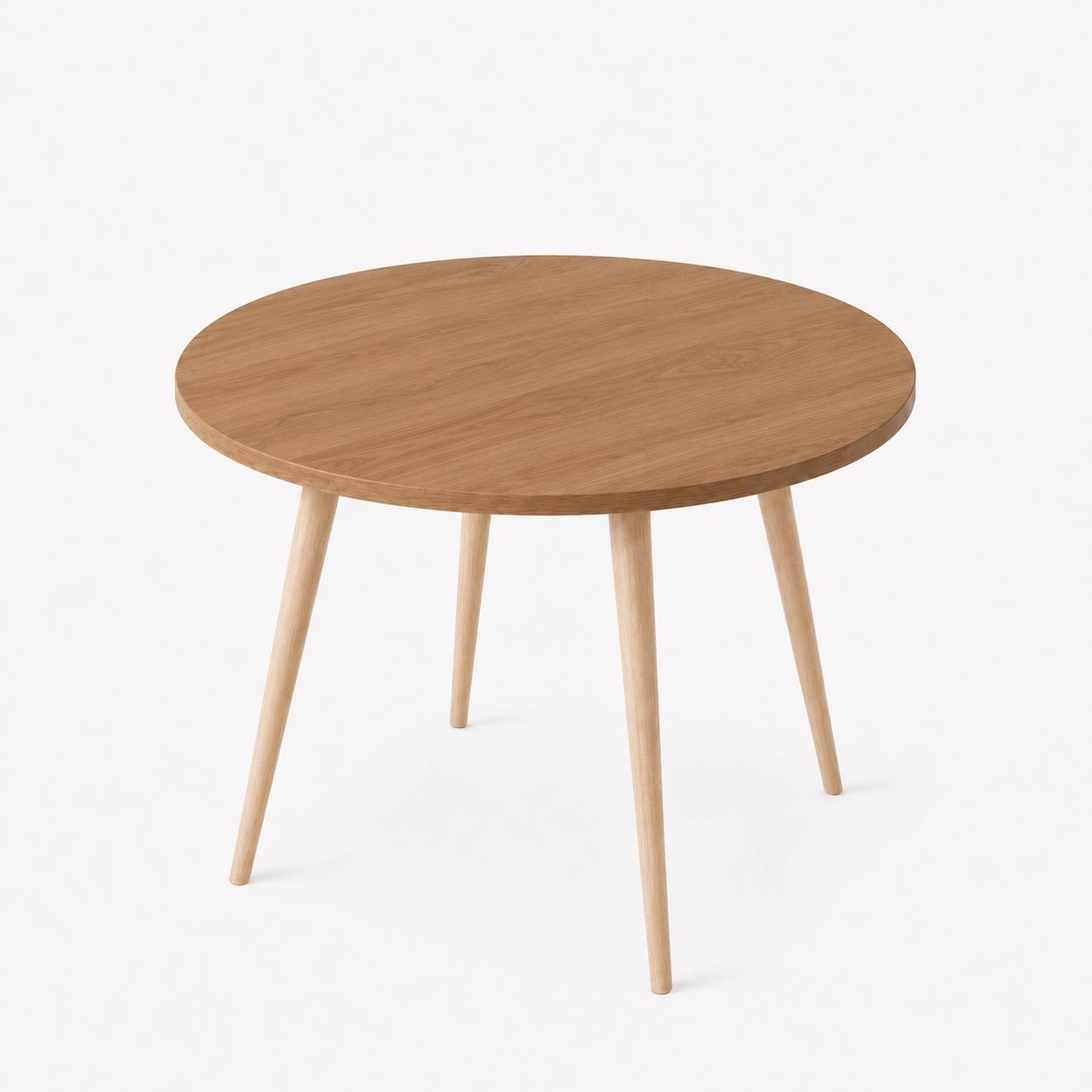 Mesa Jantar Sofia Redonda 80cm Serrano 18mm Pés de Madeira Natural Marin
