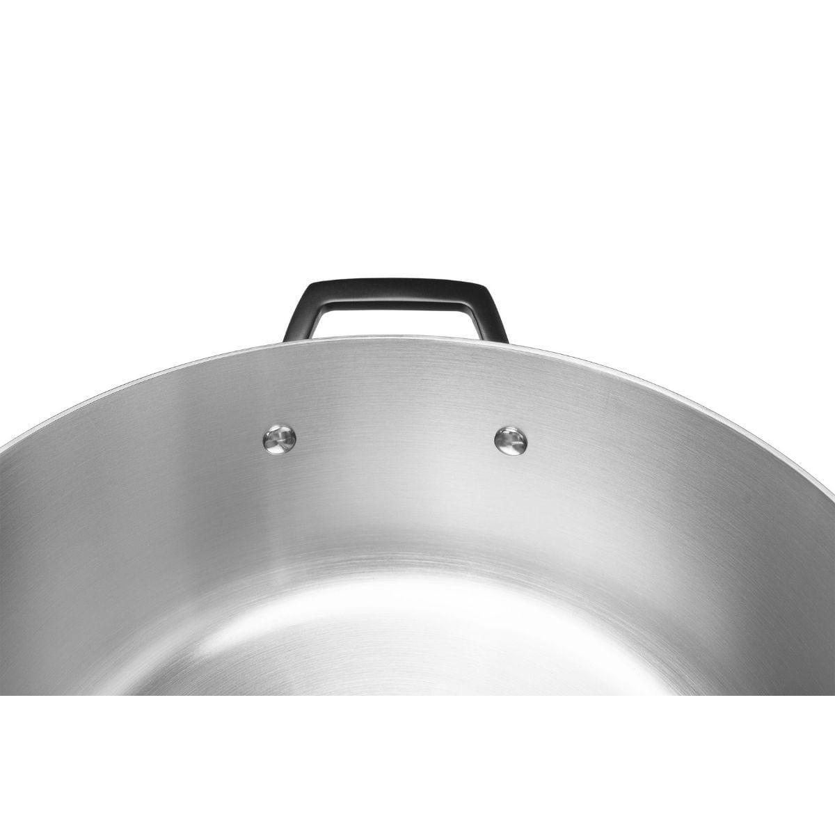 Caçarola Rasa Tramontina Grano Black Aço Inox 24cm 4,7L