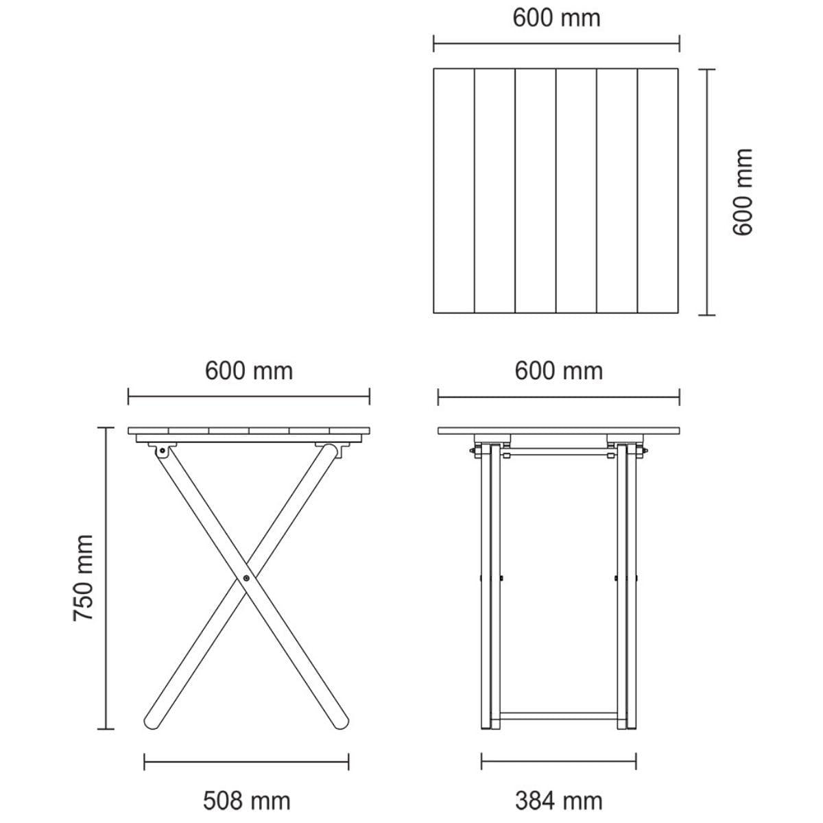 Mesa Dobrável Tramontina Beer 60cm em Madeira Teca