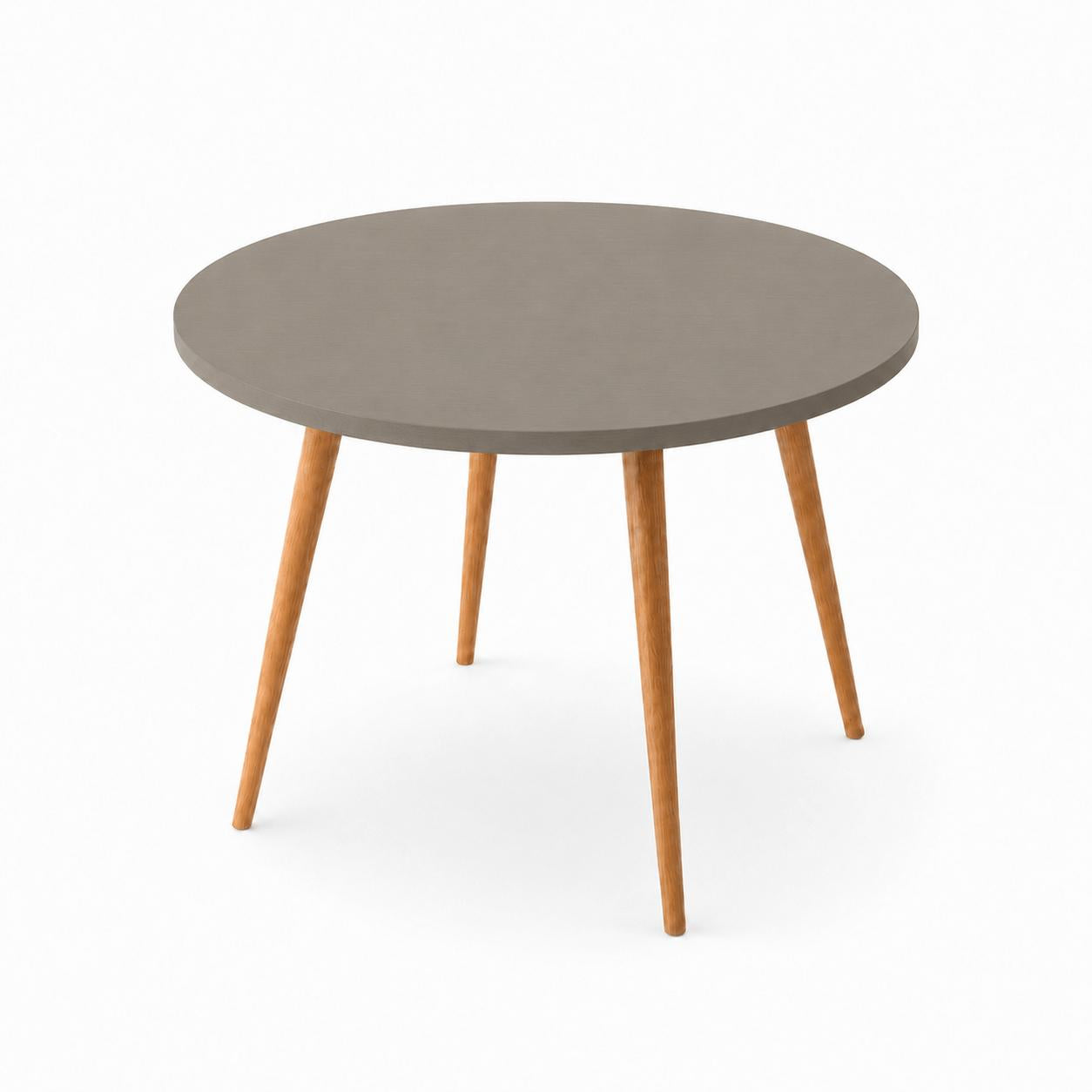 Mesa Jantar Sofia Redonda 80cm Mocca 18mm Pés de Madeira Natural Marin
