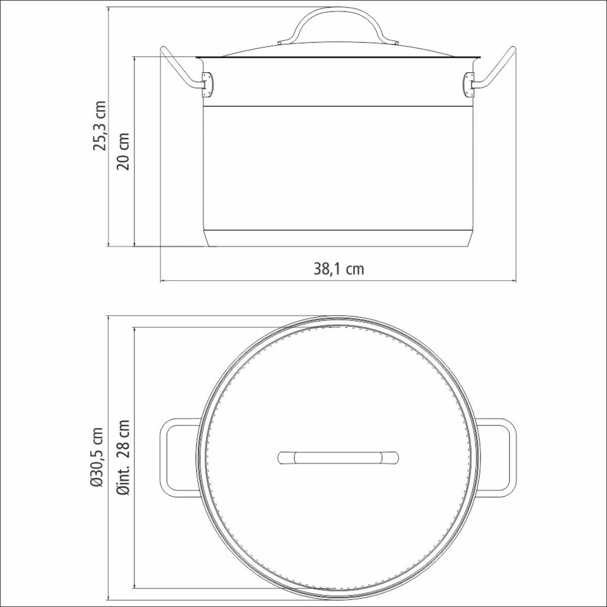 Caldeirão Tramontina Professional Aço Inox 28 cm 11,9 L