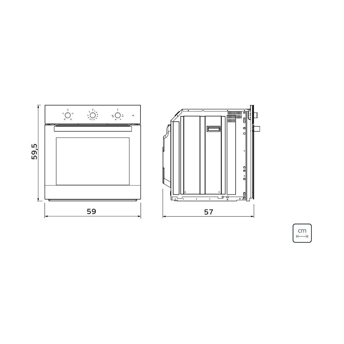 Forno Elétrico de Embutir Tramontina Inox Basic 60 F4 em Aço Inox 4 Funções 71 L