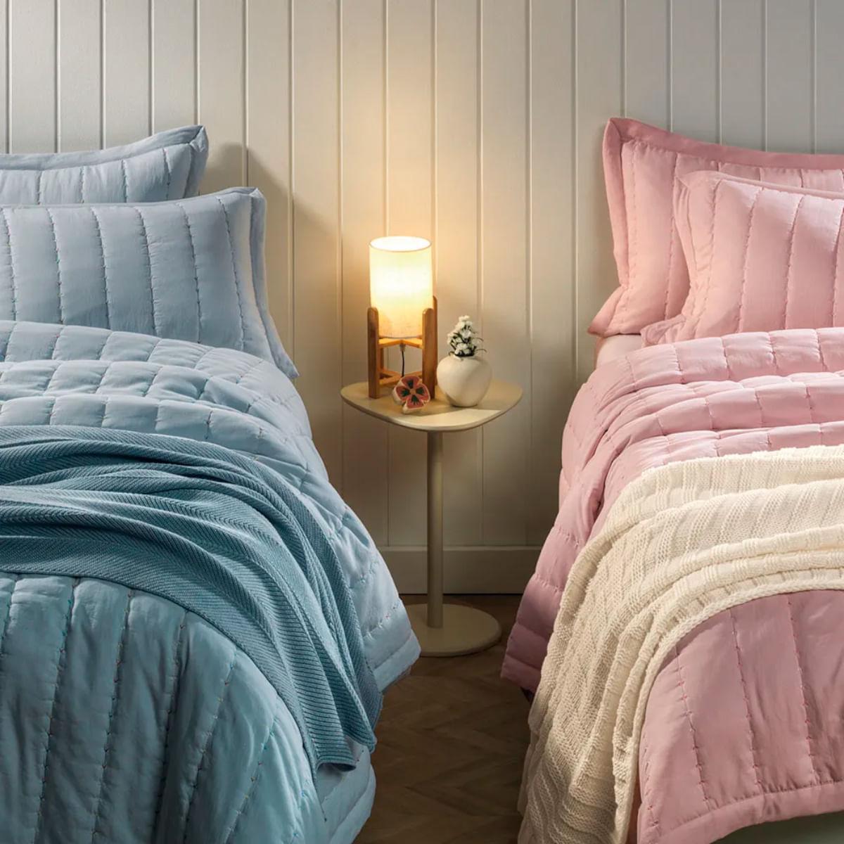 Colcha Infantil Casal com 2 Porta travesseiros Karsten Orion Rosa