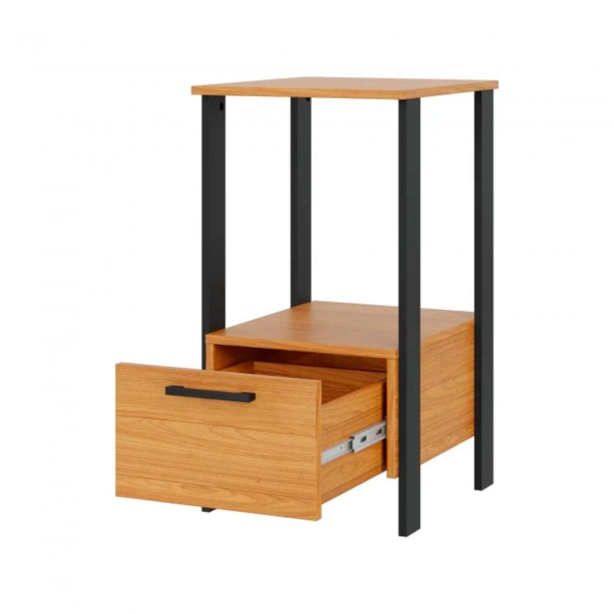 Mesa Auxiliar 1 Gaveta em MDF 40x46x75cm Freijó Preto Dalla Costa