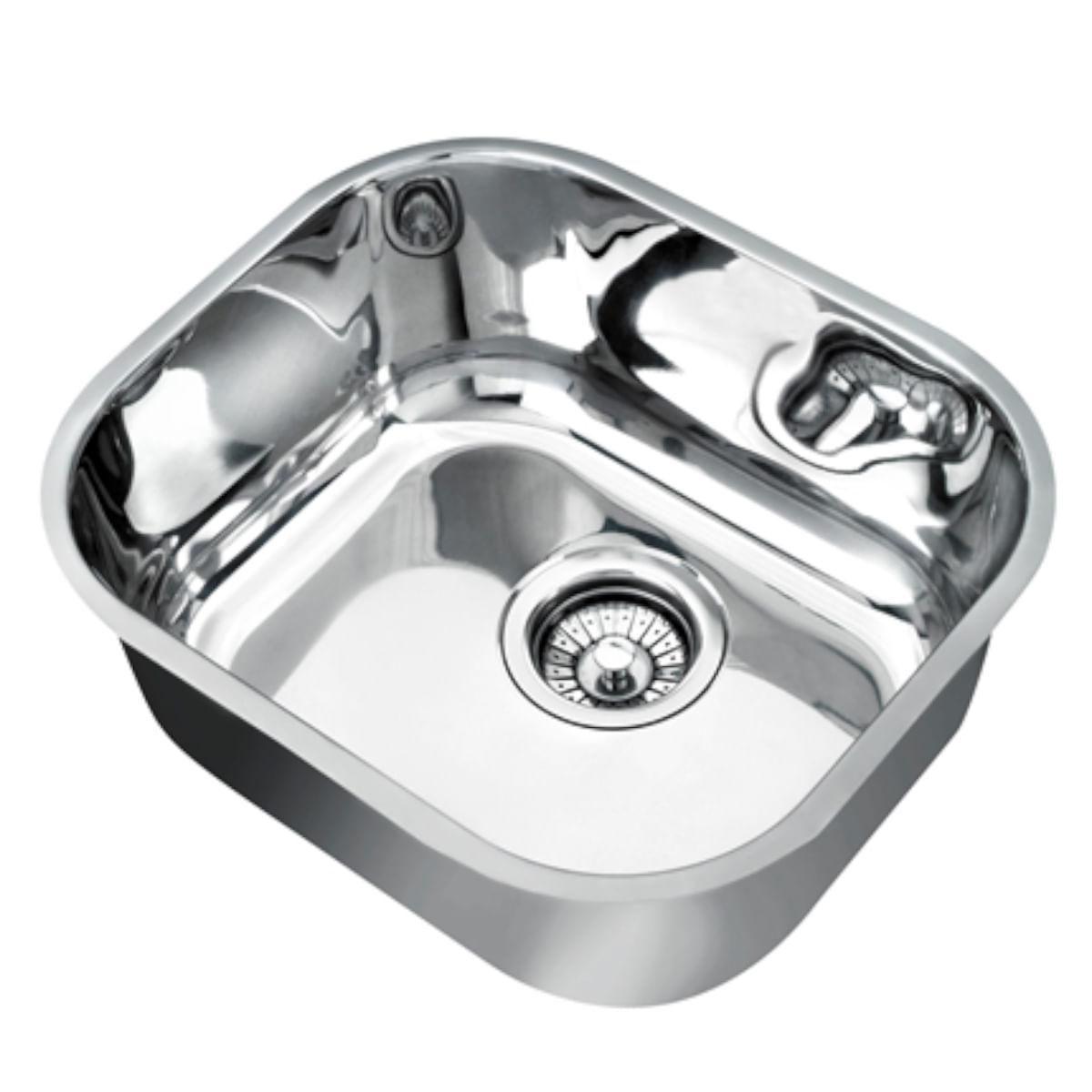 Cuba de Embutir n.0 Docol Invicta 40x34x18 cm em Aço Inox Alto Brilho com Válvula 4.1/2"