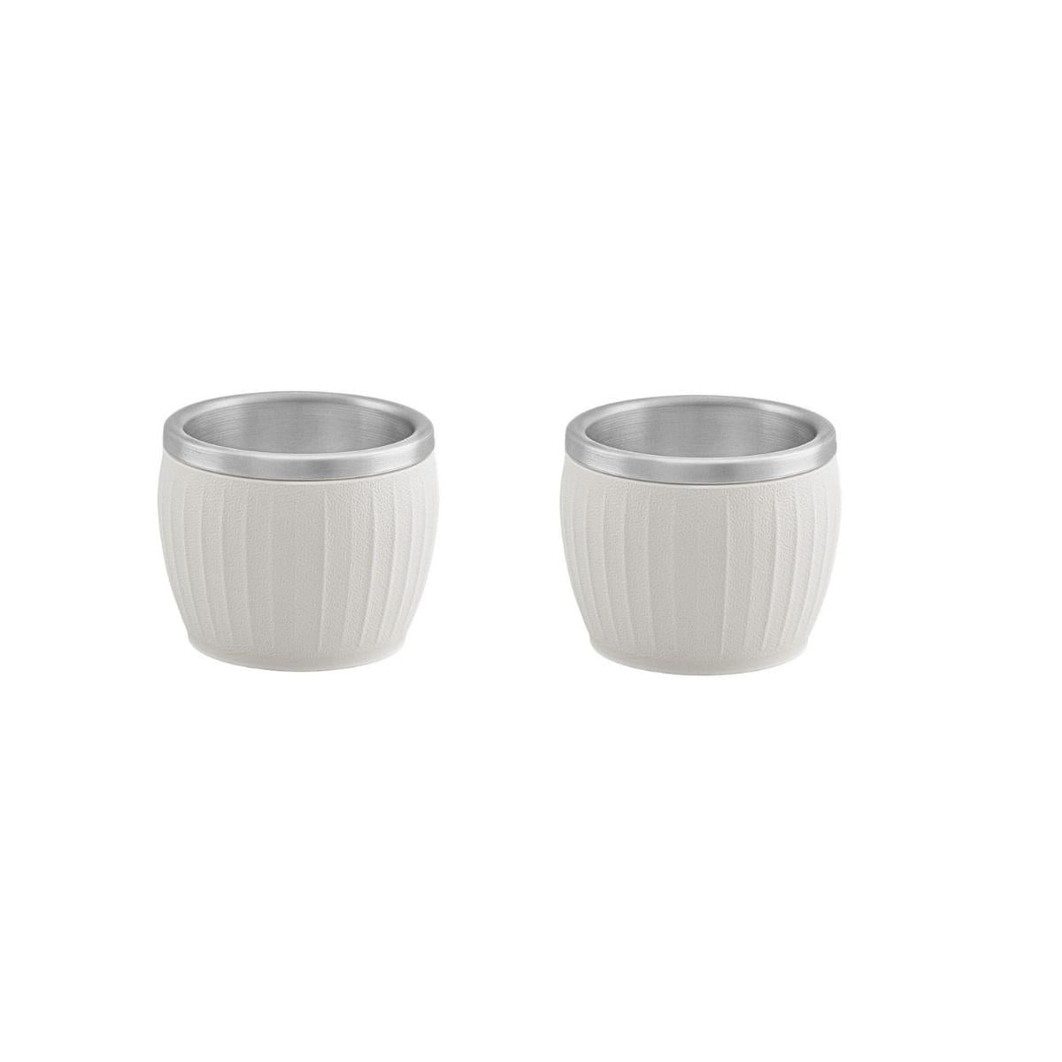 Kit 2 Xícaras para Café Tramontina em Aço Inox Branco 80 ml
