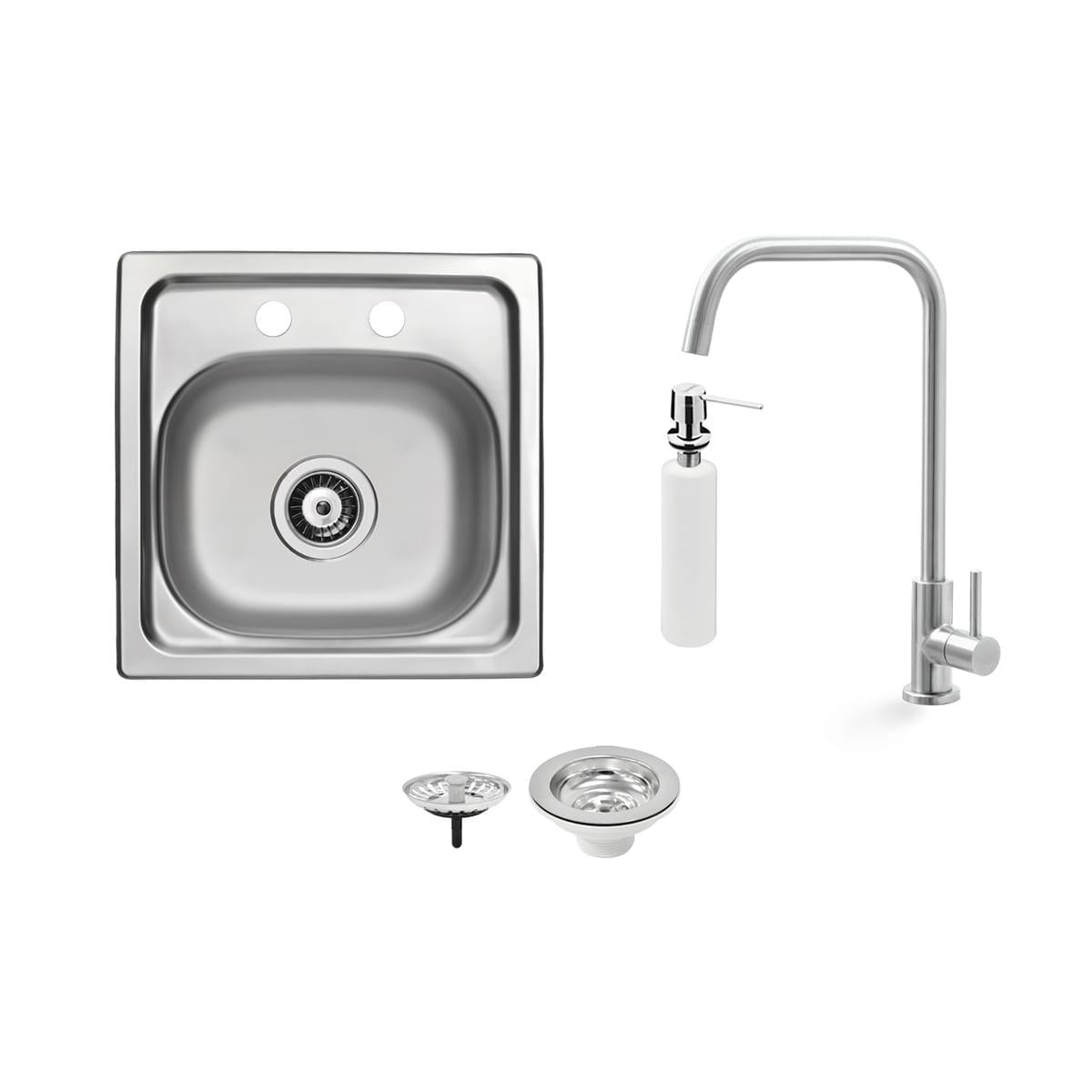 Kit Cuba Varanda Gourmet Tramontina 15 FX em Aço Inox Pré Polido 38 x 38 cm