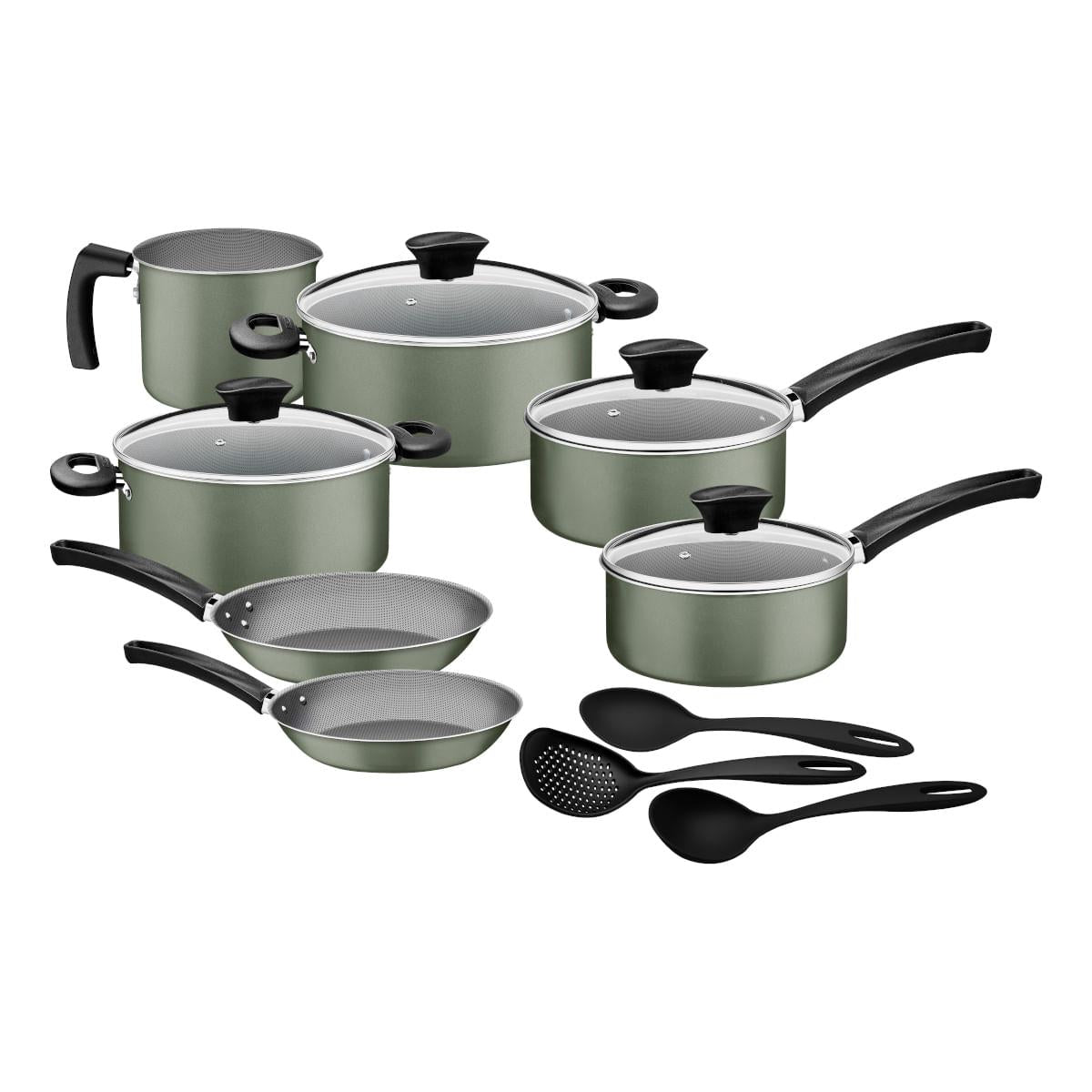 Kit Cozinha Tramontina Michigan 10 Peças em Alumínio Starflon Max Verde Oliva