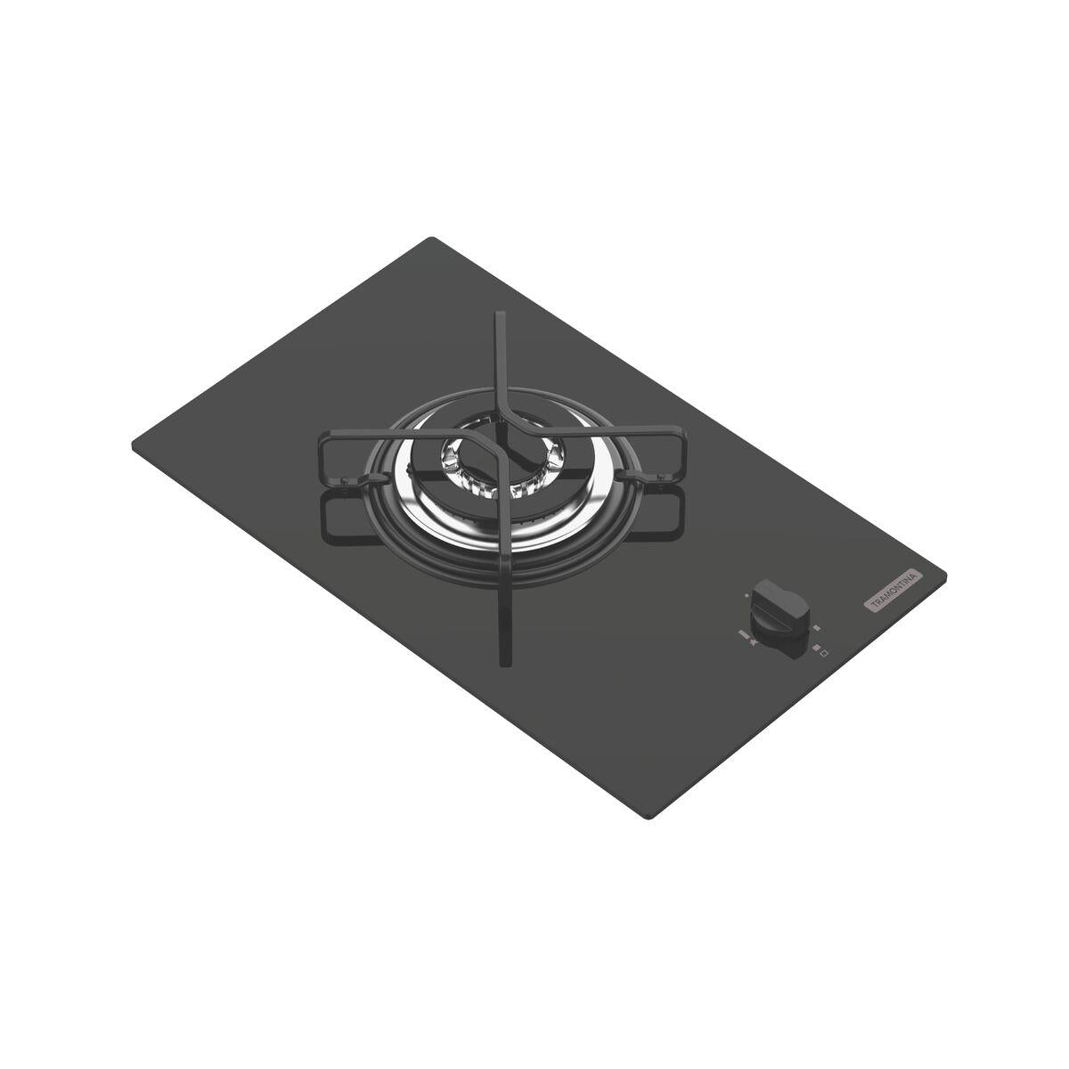 Cooktop a Gás Tramontina Dominó em Vidro Temperado Preto 1 Queimador