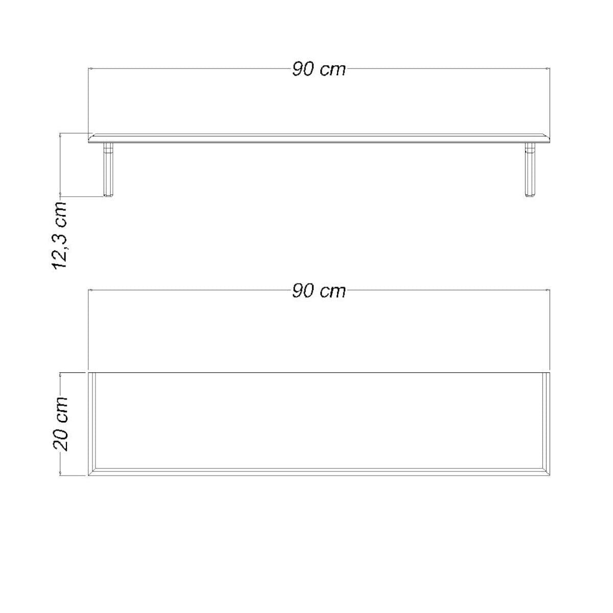 Prateleira Tramontina Reta em Madeira Pinus com Acabamento Branco 90x20 cm