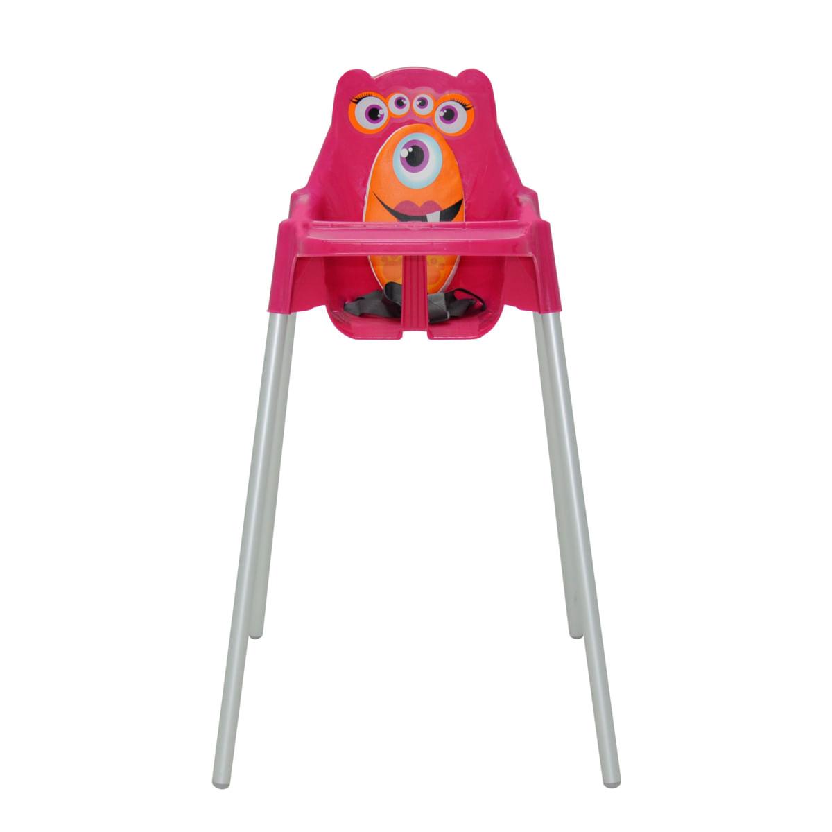Cadeira para Refeição Infantil Tramontina Monster em Polipropileno Rosa