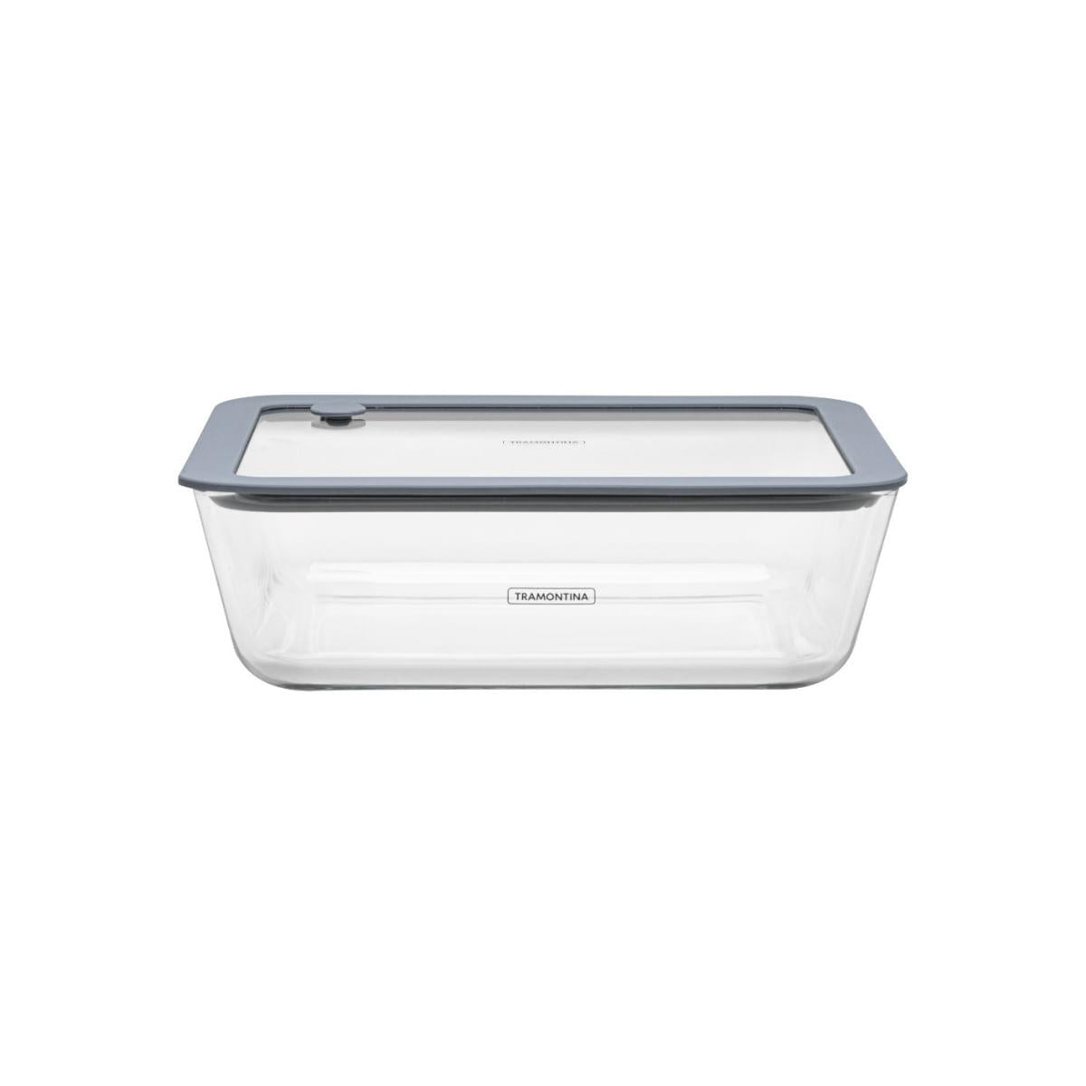 Pote de Vidro Tramontina Vittra Retangular com Tampa Hermética de Silicone 2,6 L