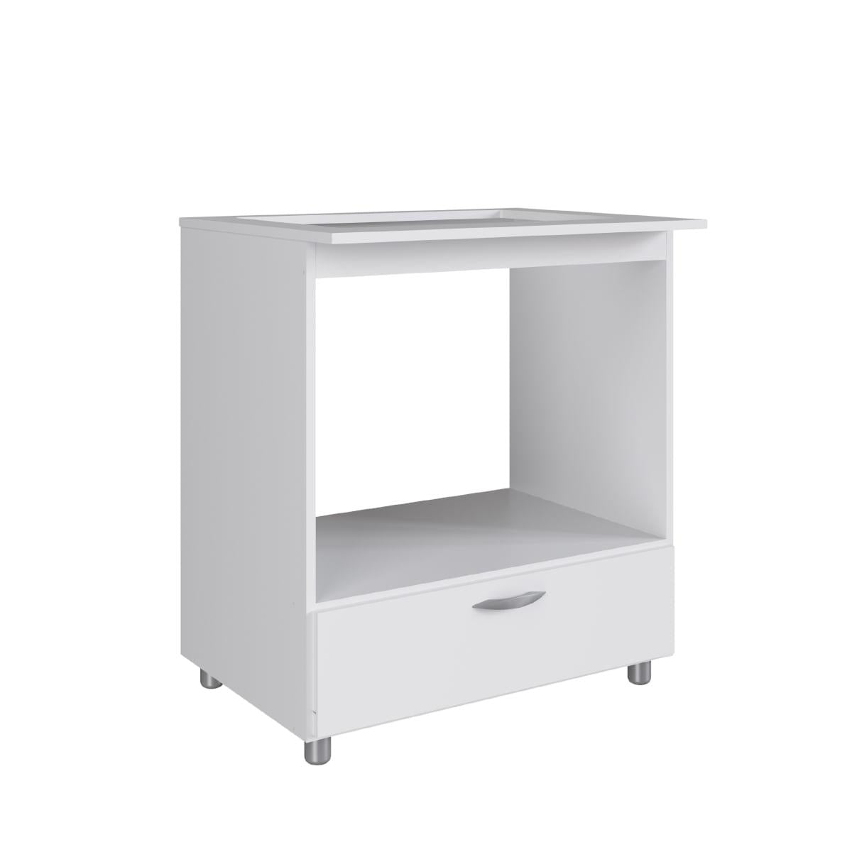 Balcão Forno e Cooktop 5 Bocas com 1 Gaveta em MDP Branco Completa Móveis
