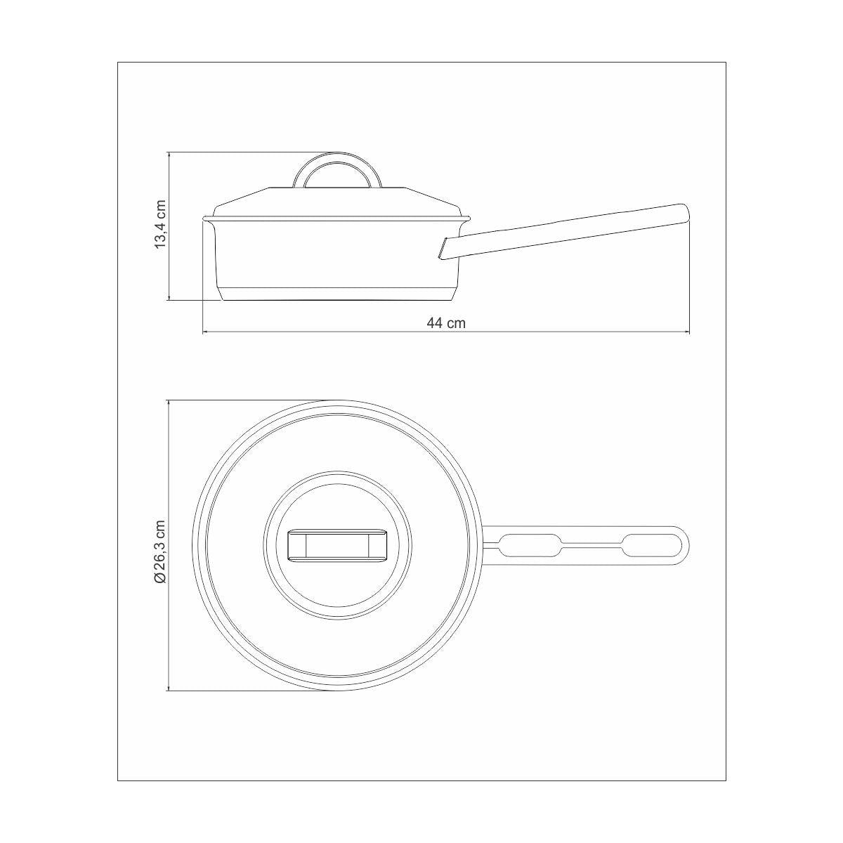 Frigideira Tramontina Solar em Aço Inox Fundo Triplo com Tampa e Cabo 24 cm 3,3 L