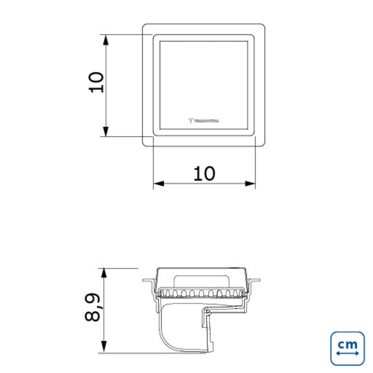 Ralo Neo Square Tramontina em Aço Inox 10 x 10 cm