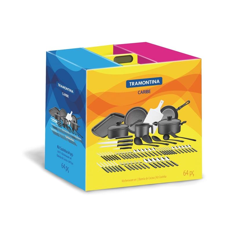 Kit para Cozinha de Alumínio Caribe 64 peças Tramontina 20299088