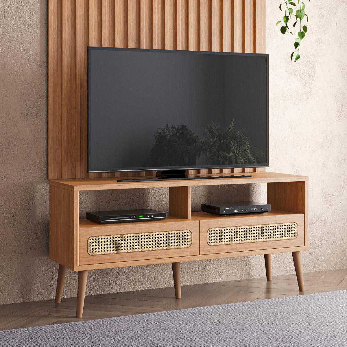 Rack Tela para TV em MDF 135 cm com 2 Gavetas Freijó Dalla Costa