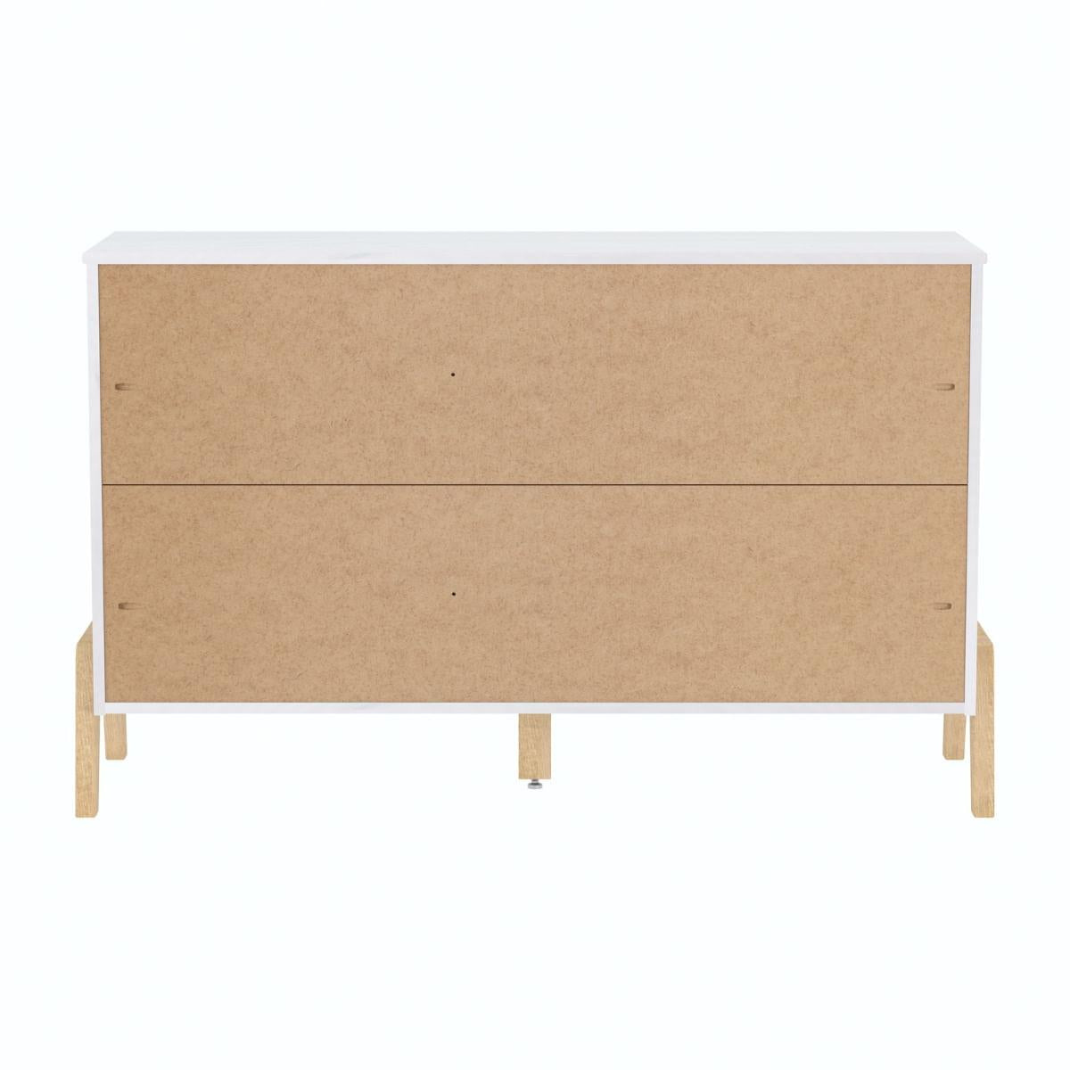 Cômoda 6 Gavetas Veneza em Madeira Branco e Carvalho 119x40x76 cm Marin