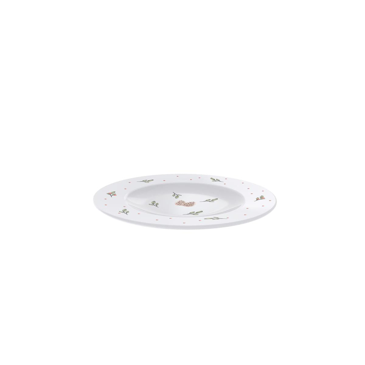 Kit Prato Sobremesa Tramontina Casa Natal em Porcelana Decorada 21 cm com 06 Peças