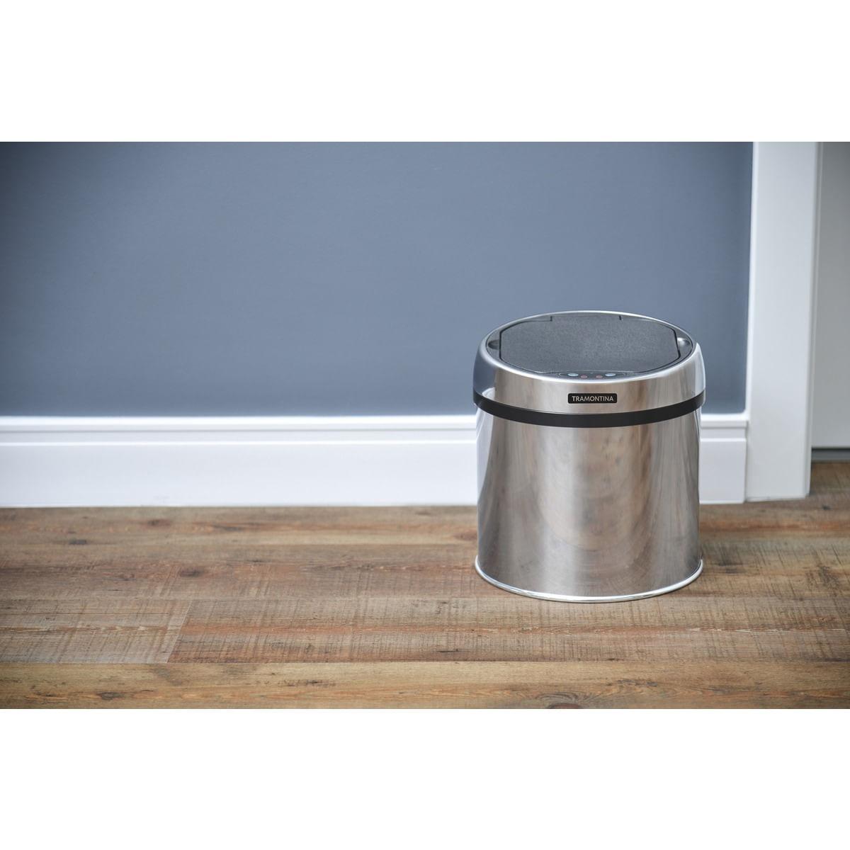 Lixeira Inox Tramontina Easy 6 L Automática com Sensor e Acabamento Polido 94543006