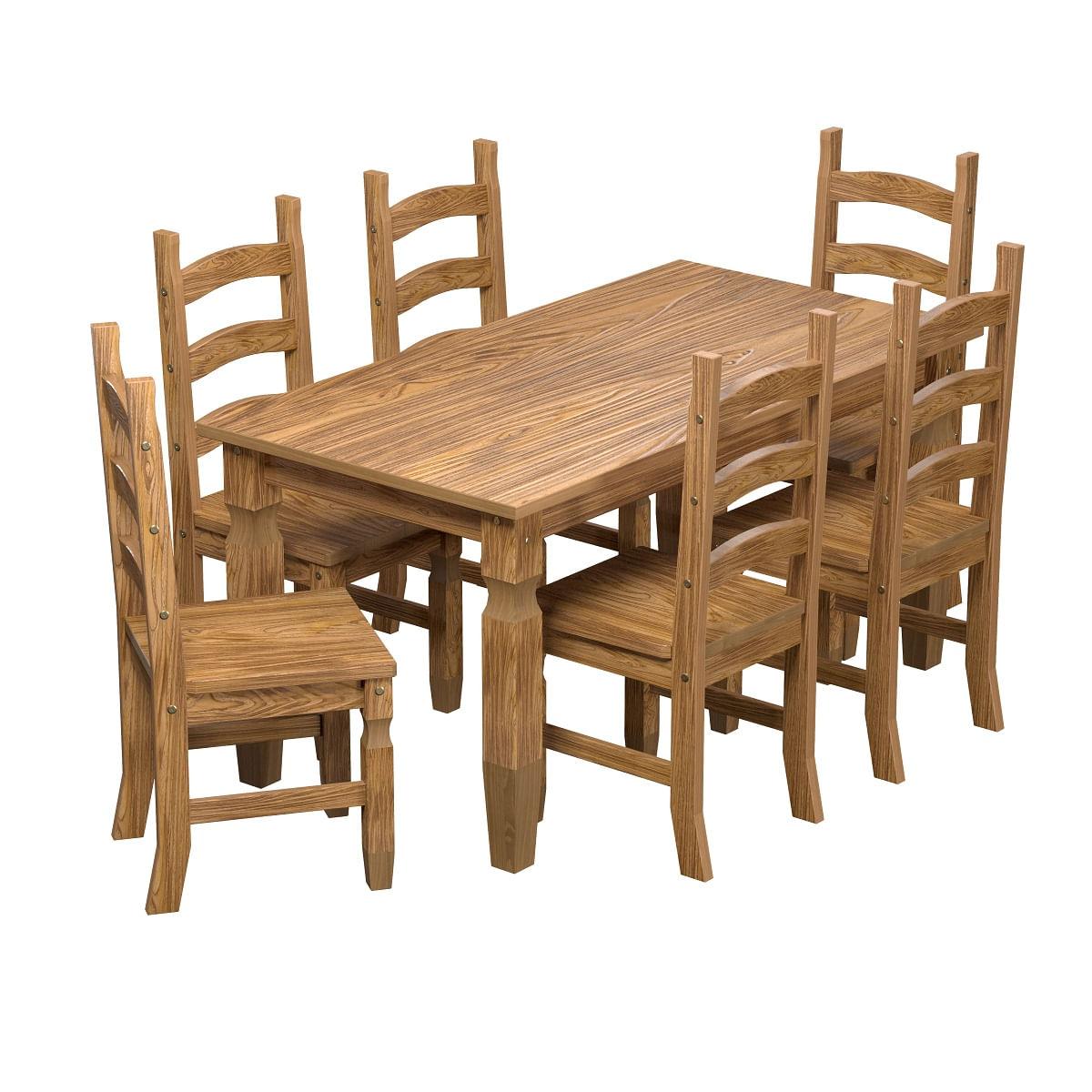 Mesa de Jantar em Madeira 152x92 cm Carvalho Rústico Elliottiis