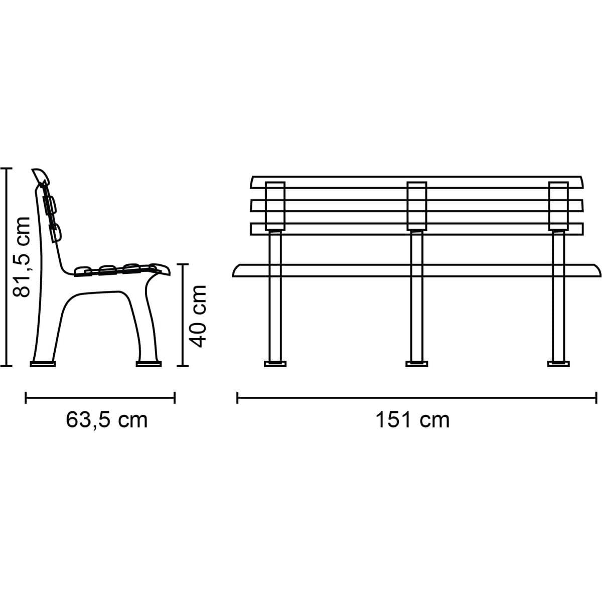 Banco Jardim Tramandai Branco 1500mm Tramontina 92400010