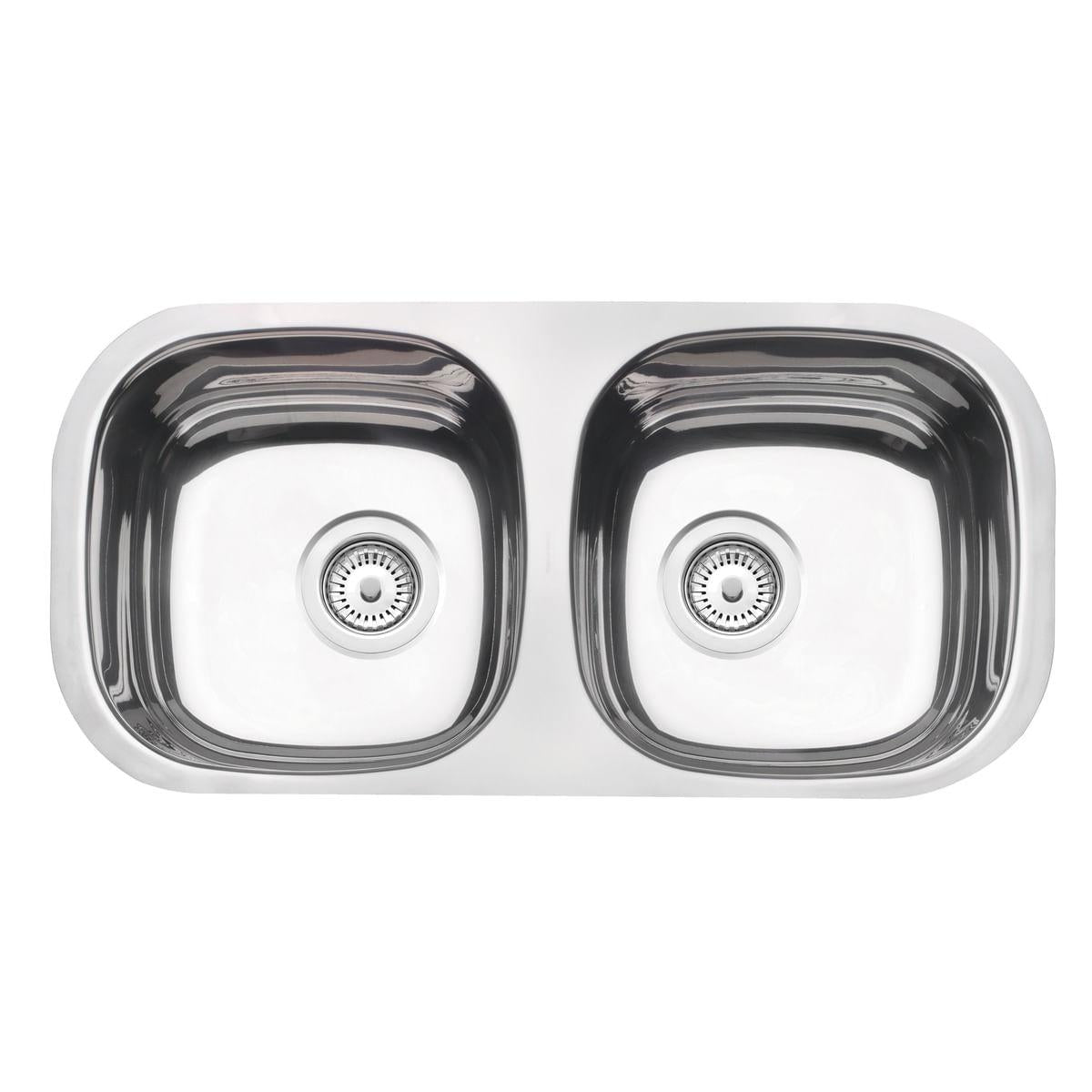 Cuba Tramontina Isis 2C 34 BL Perfecta em Aço Inox Polido 78 x 40 cm com Válvulas