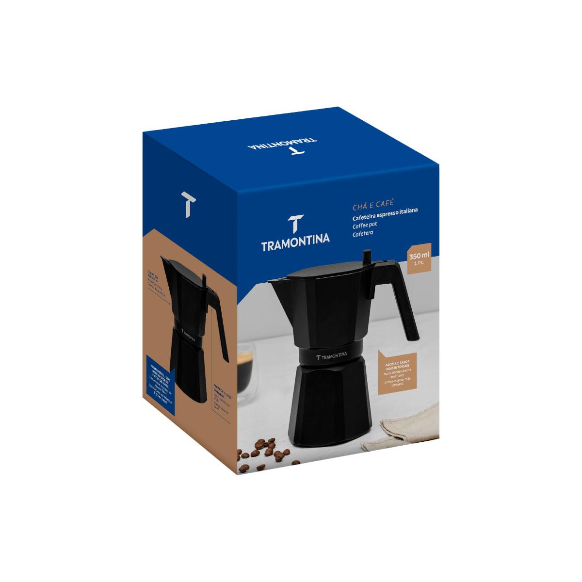 Cafeteira Espresso Italiana Tramontina em Alumínio Preto 320ml