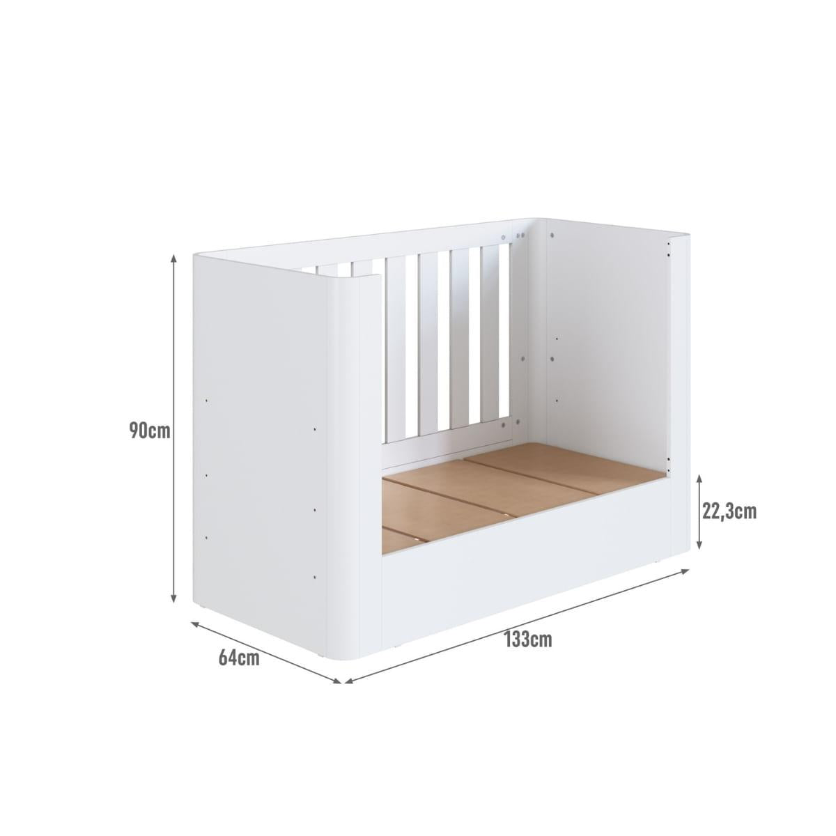 Berço Curvo Essencial Branco 133x64x90 cm Completa Móveis
