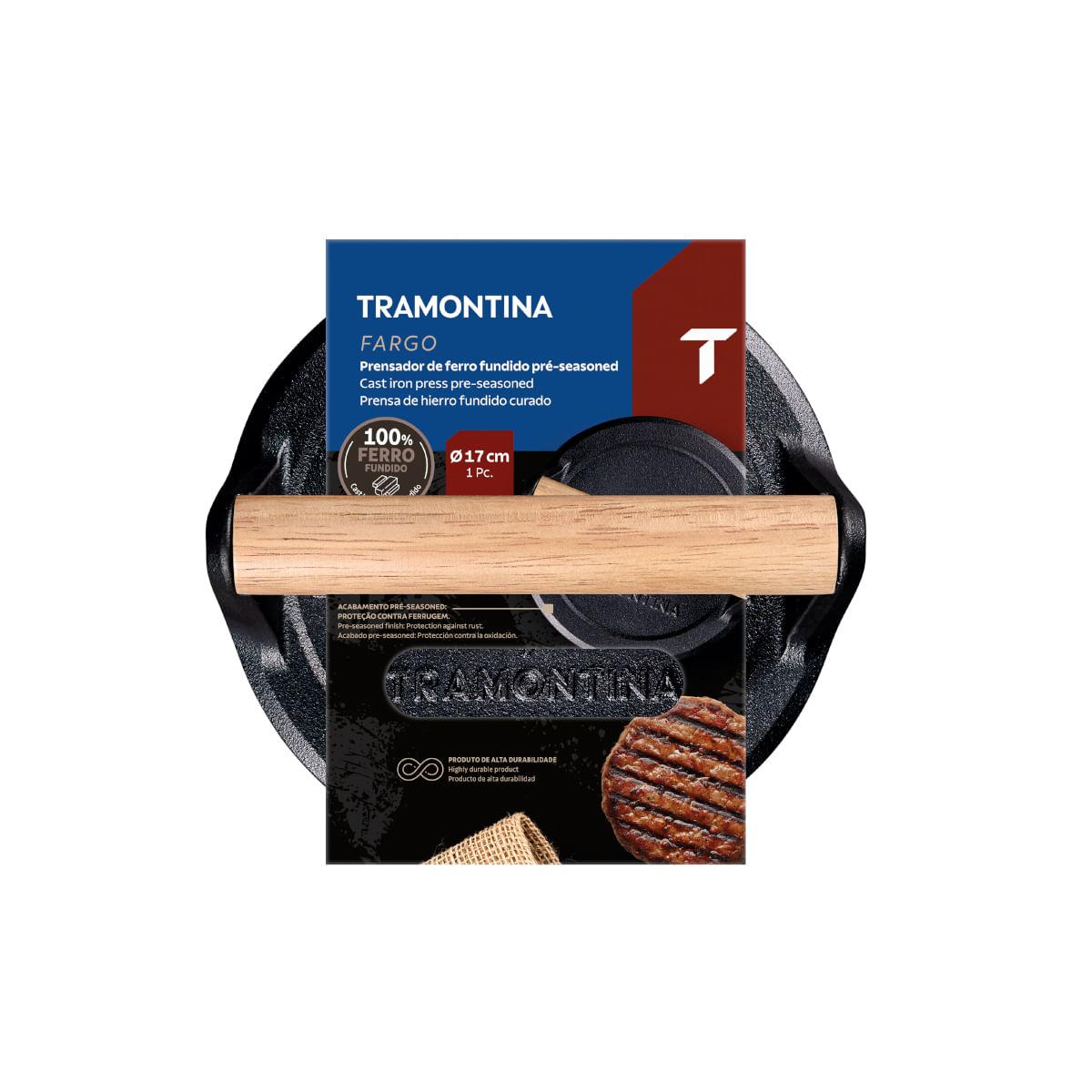 Prensador para Hambúrguer Tramontina Fargo Ferro Fundido Pre-seasoned 17 cm