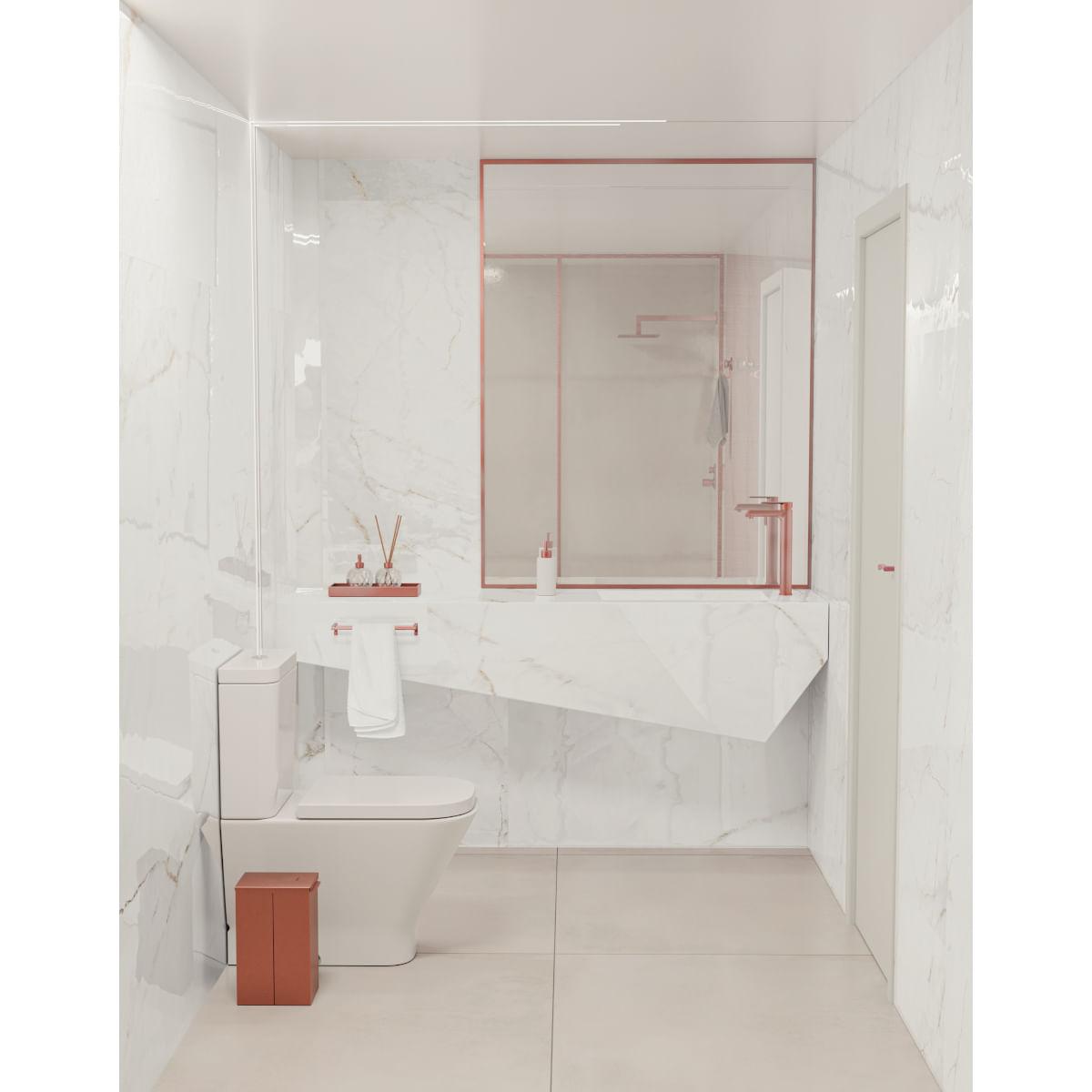 Lixeira Tramontina Luz Slim Swivel Aço Inox Rose 5,5 L Outlet